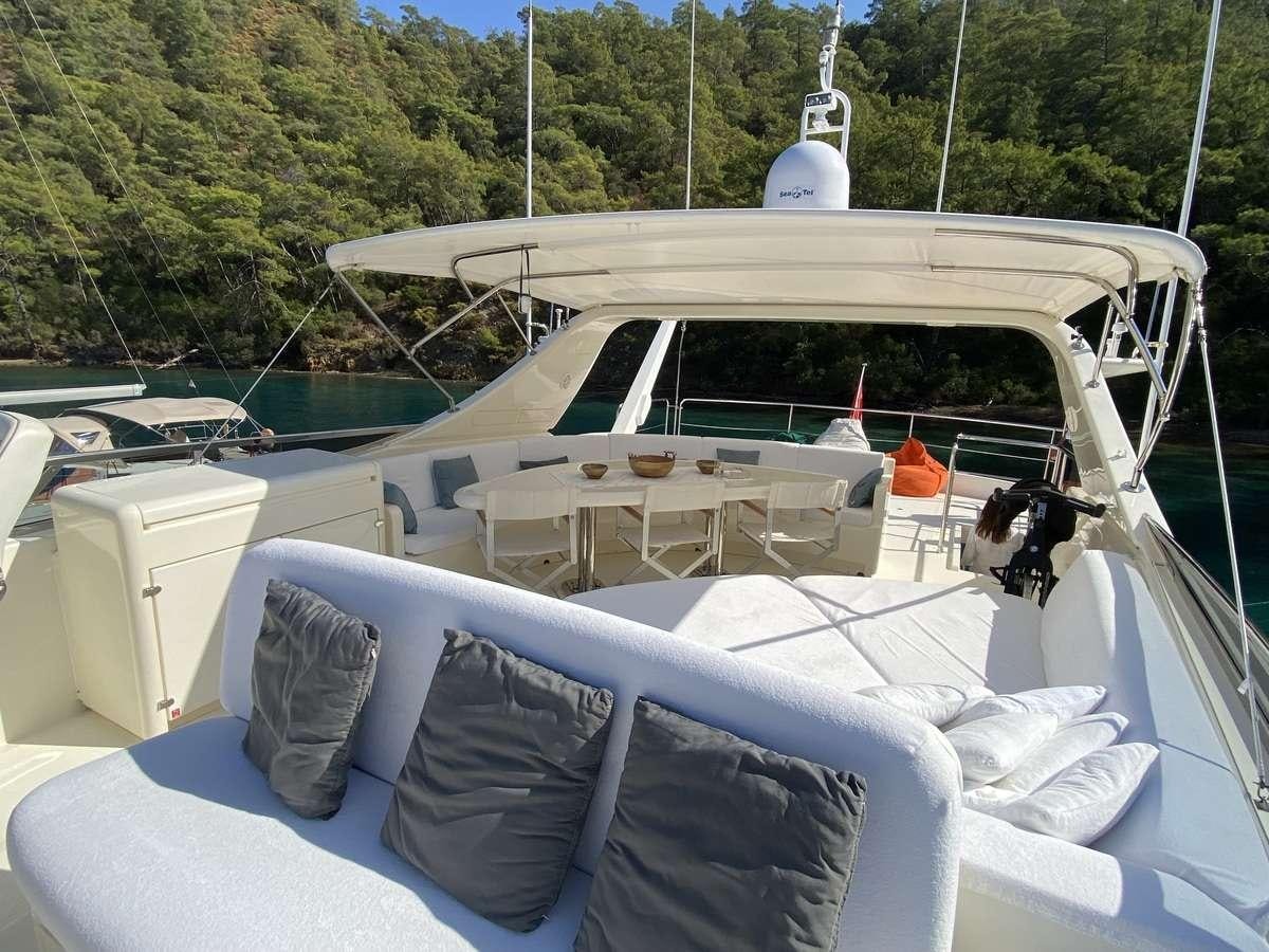 a boat with white cloths on it aboard BORAM Yacht for Charter