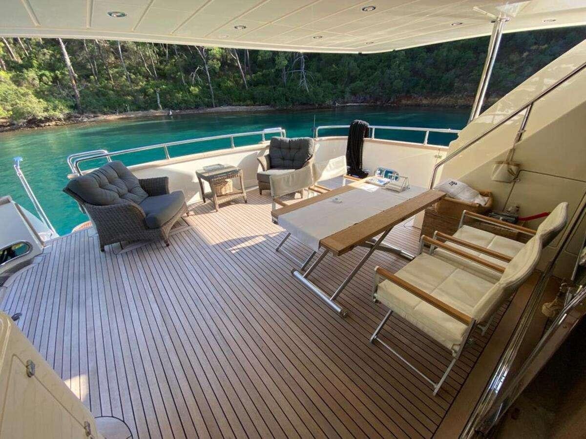 a large lounge area with a pool aboard BORAM Yacht for Charter