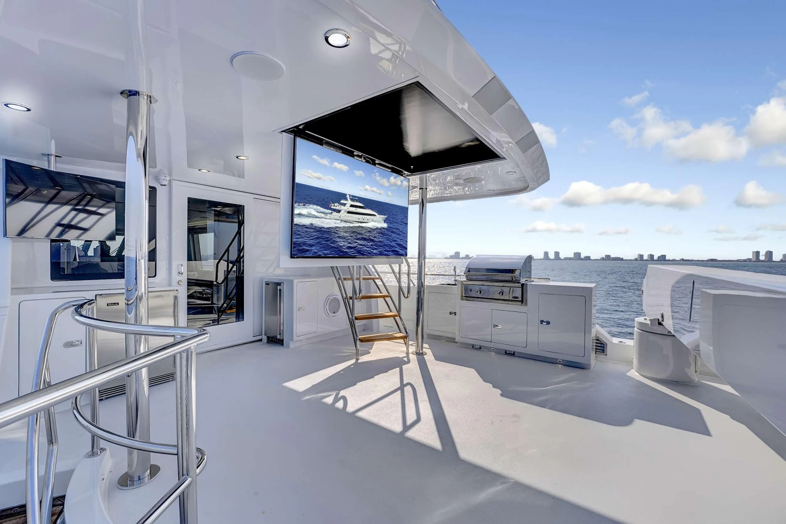 a boat on the water aboard MAS GRANDE Yacht for Charter