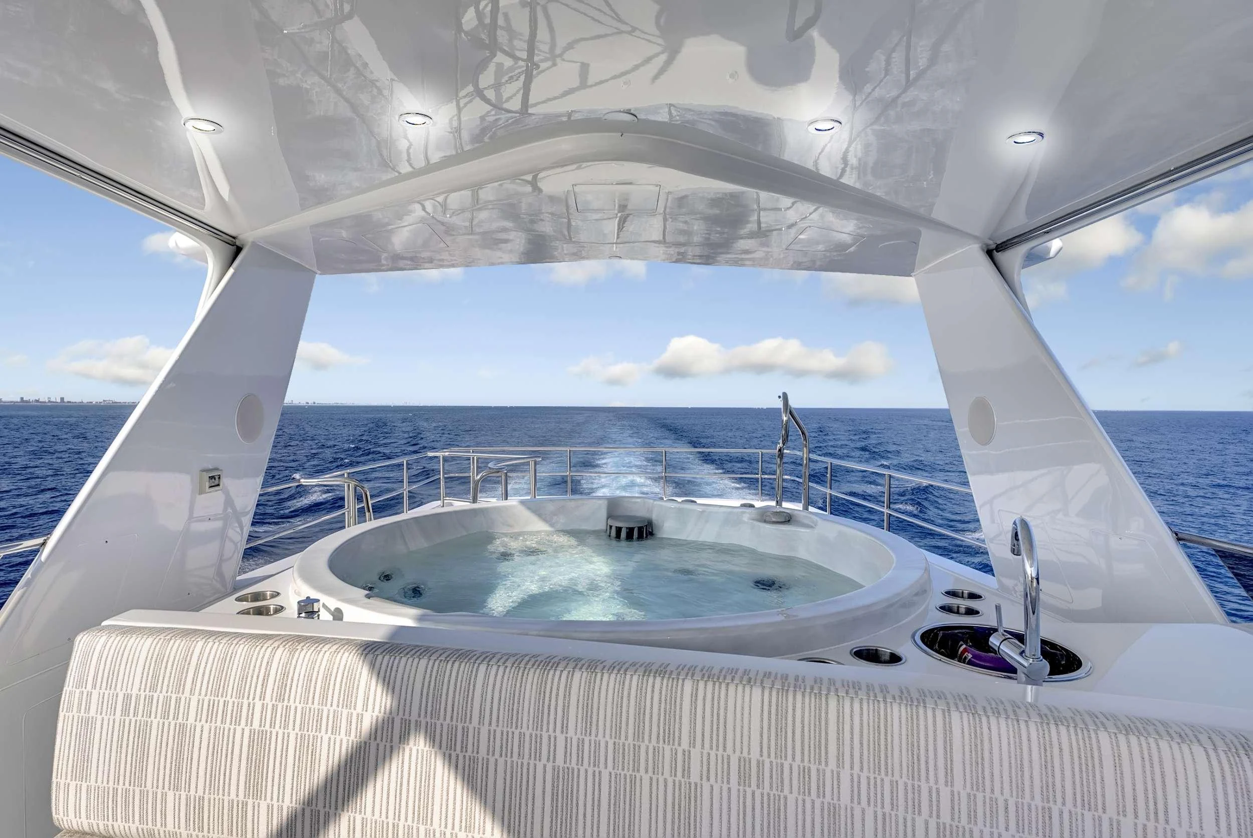 a large swimming pool aboard MAS GRANDE Yacht for Charter