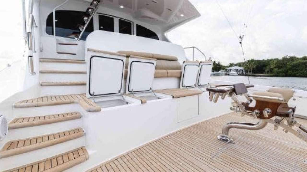 a boat on a deck aboard TOUCHE Yacht for Charter