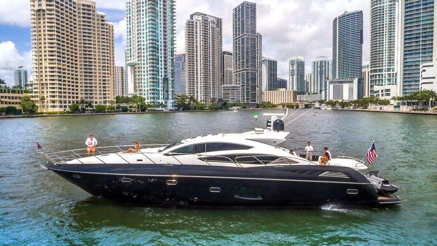a boat on the water aboard ALL IN Yacht for Charter