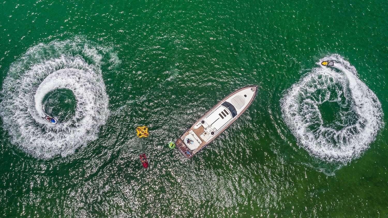 a satellite in space aboard ALL IN Yacht for Charter