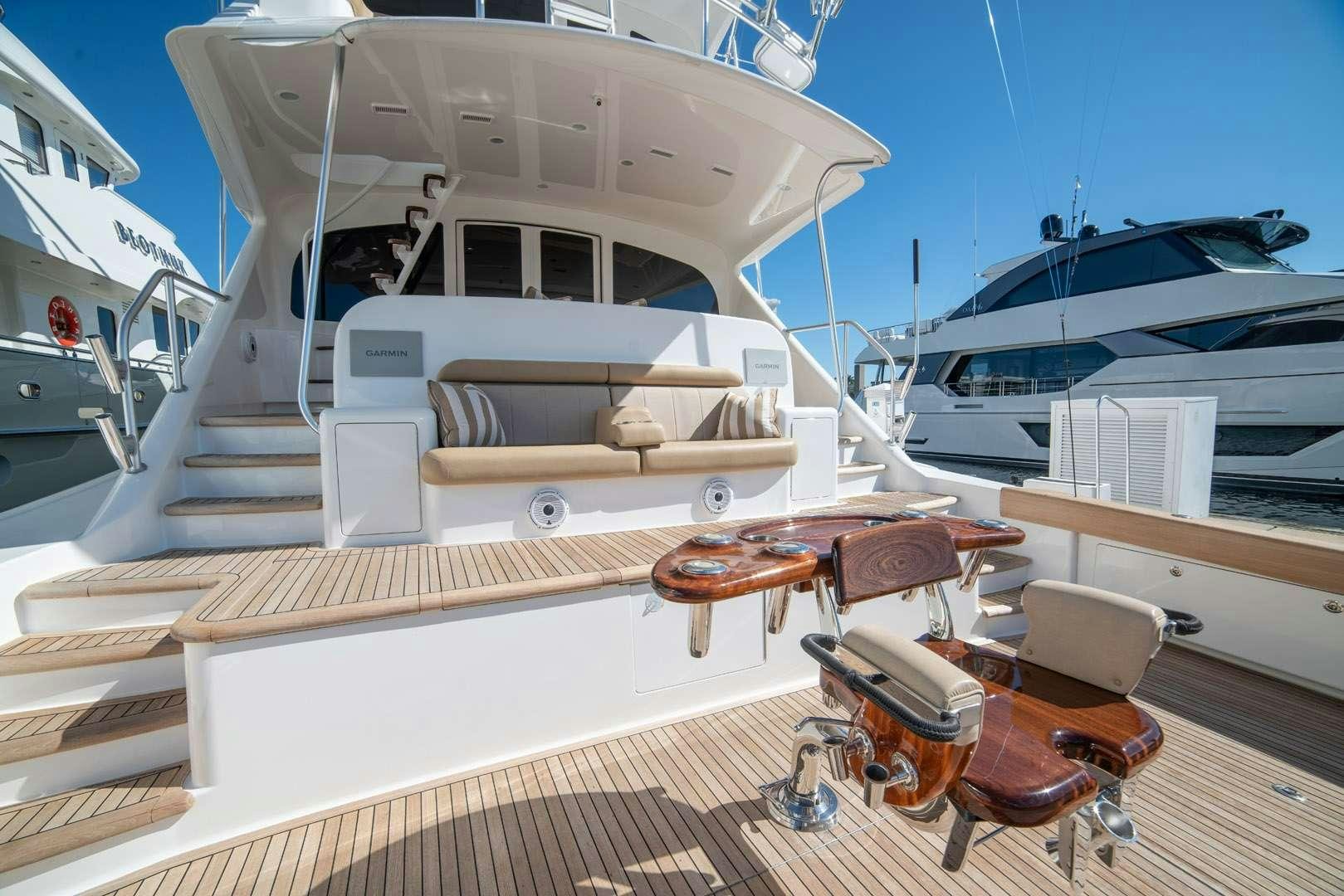 a boat on a deck aboard FA-LA-ME Yacht for Charter