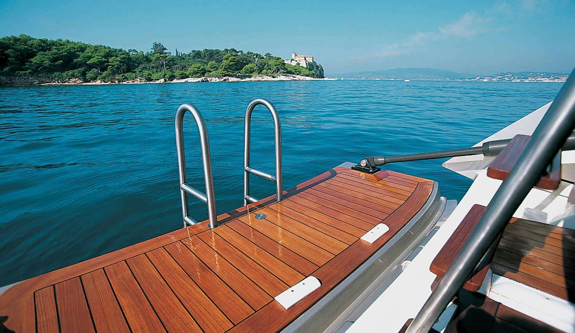 a boat on the water aboard RUNNING ON FAITH Yacht for Charter