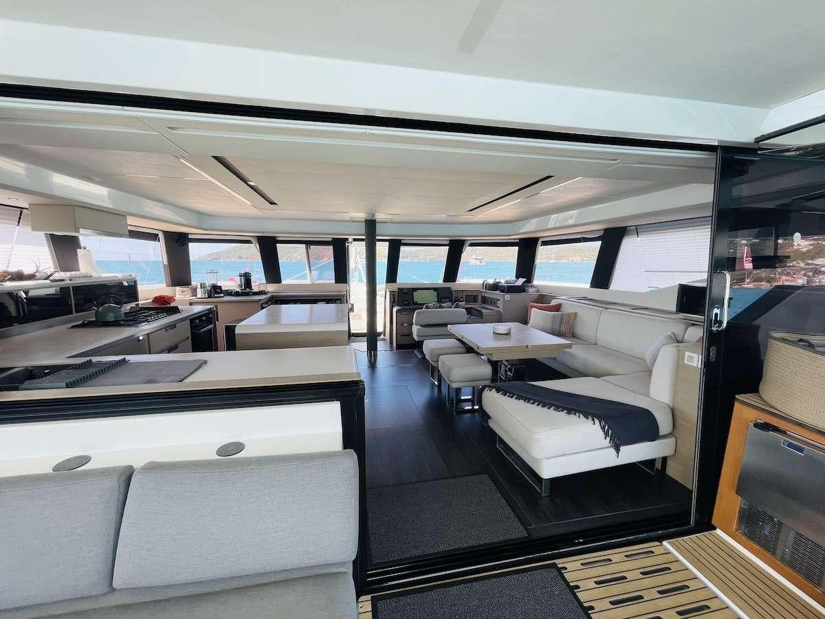 inside of a vehicle aboard TRU NORTH Yacht for Charter
