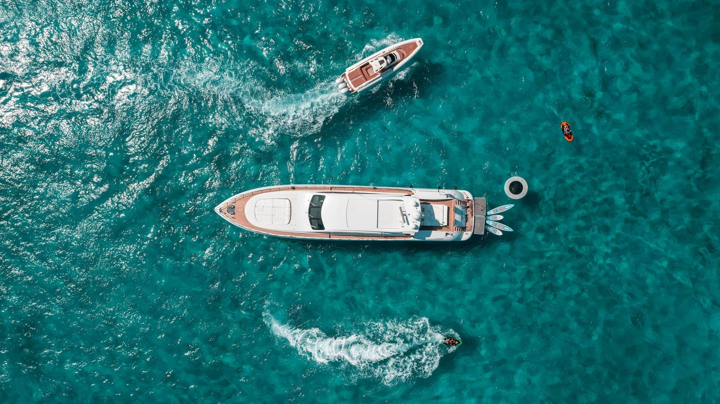 a boat in the water aboard TOTAL Yacht for Charter