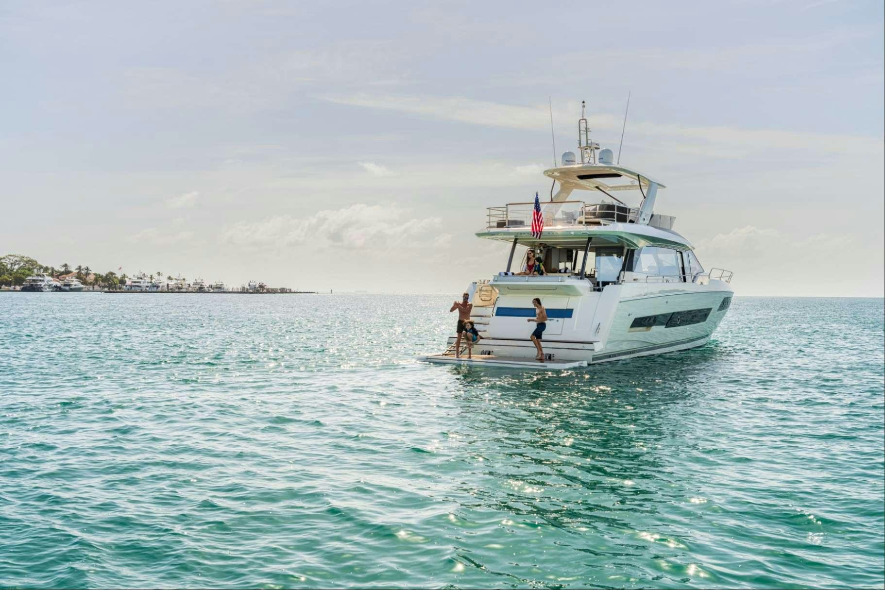 a boat in the water aboard BAZINGA Yacht for Charter