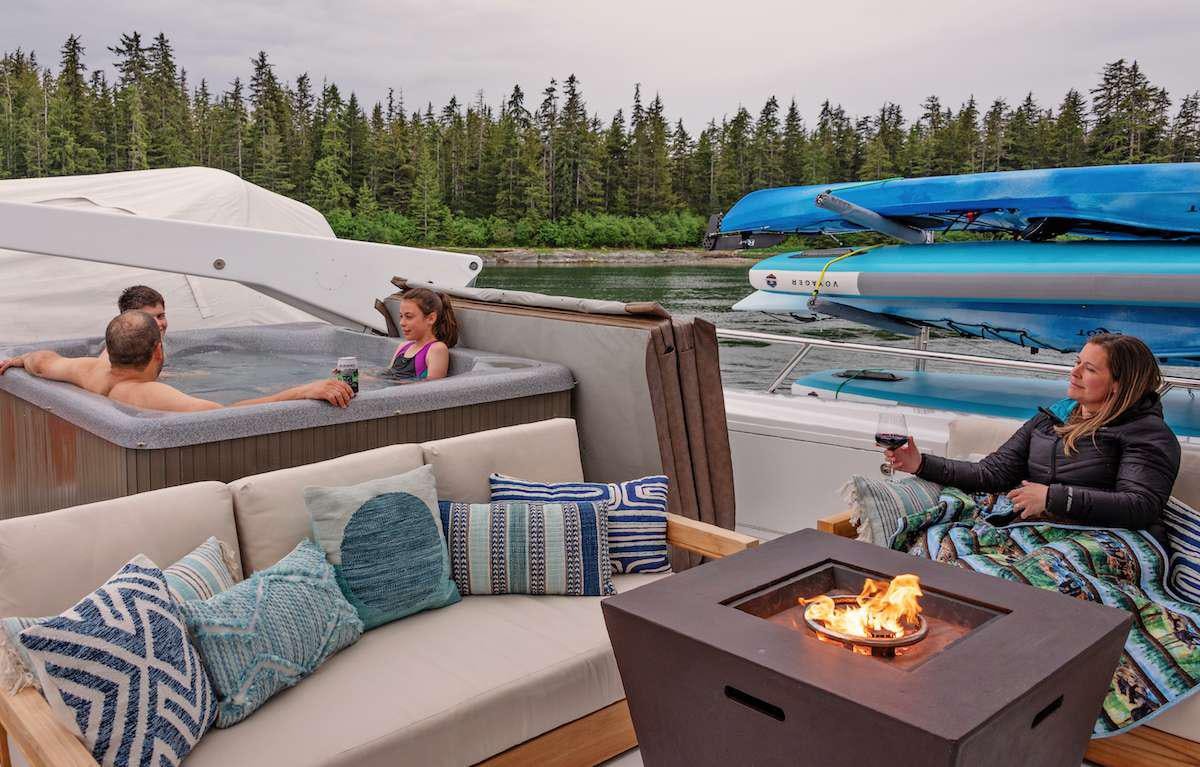 a group of people on a boat aboard DAUNTLESS Yacht for Charter