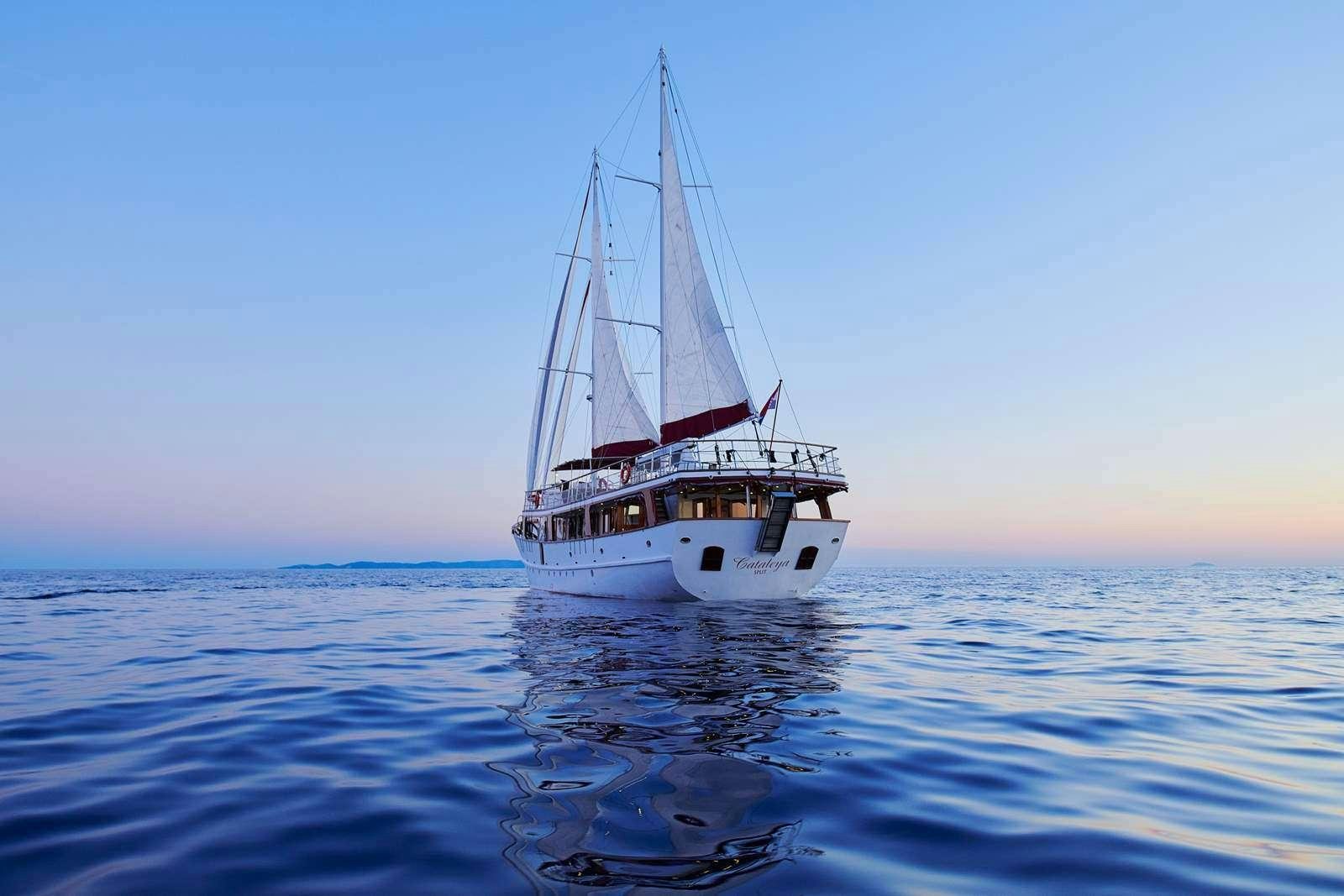 a boat in the water aboard CATALEYA Yacht for Charter