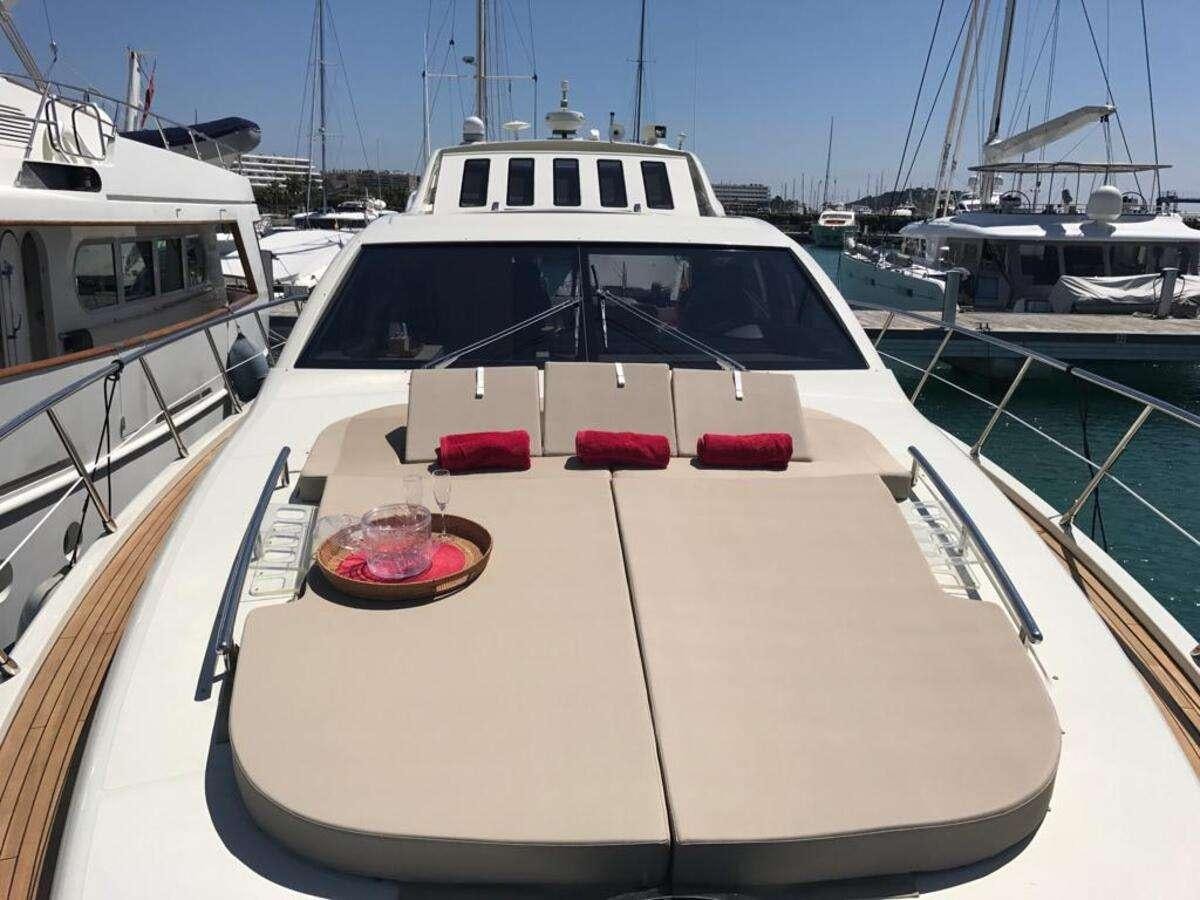 a boat with a plate on it aboard ZIPI ZAPE Yacht for Charter