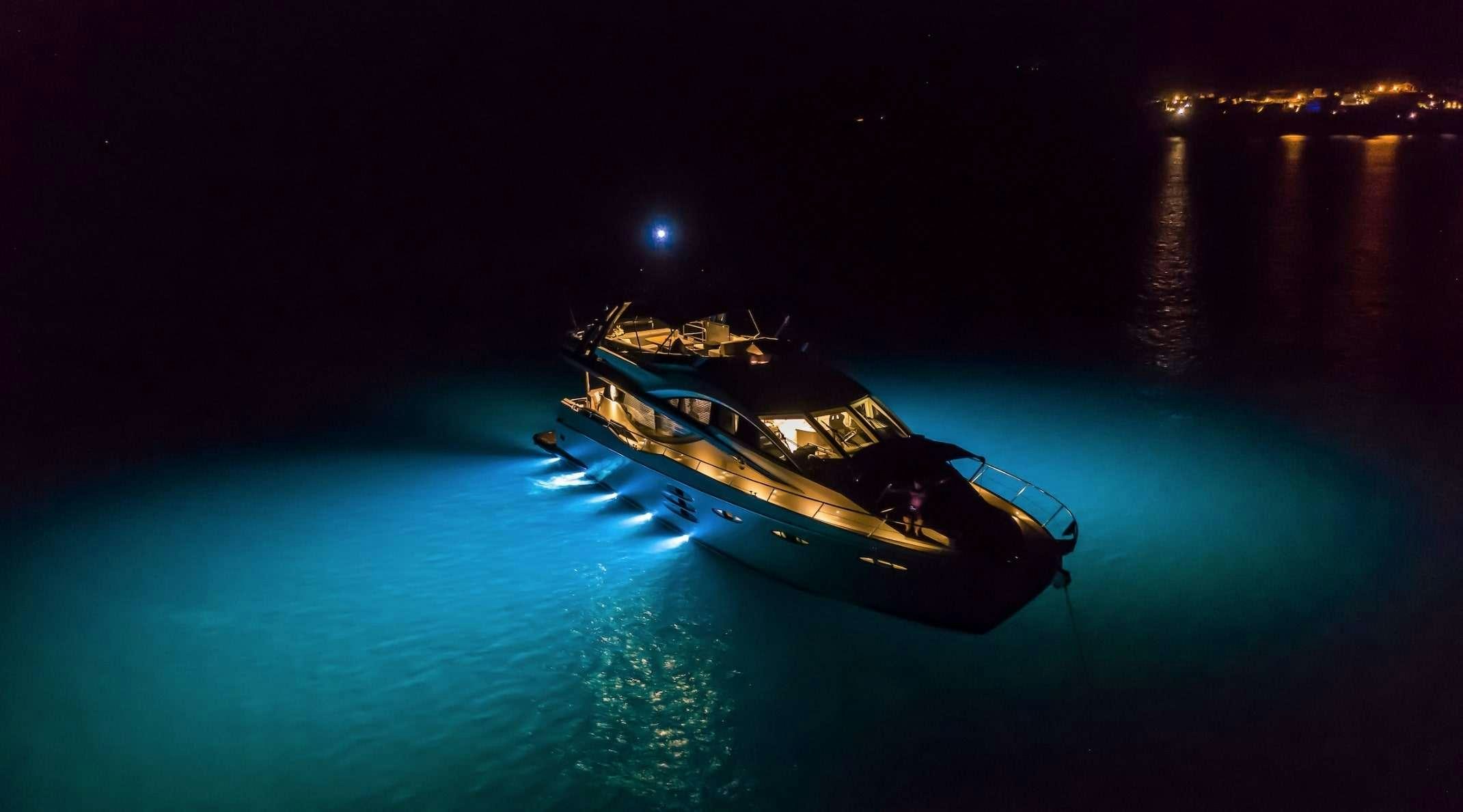 a boat in the water aboard AMMONITE Yacht for Charter