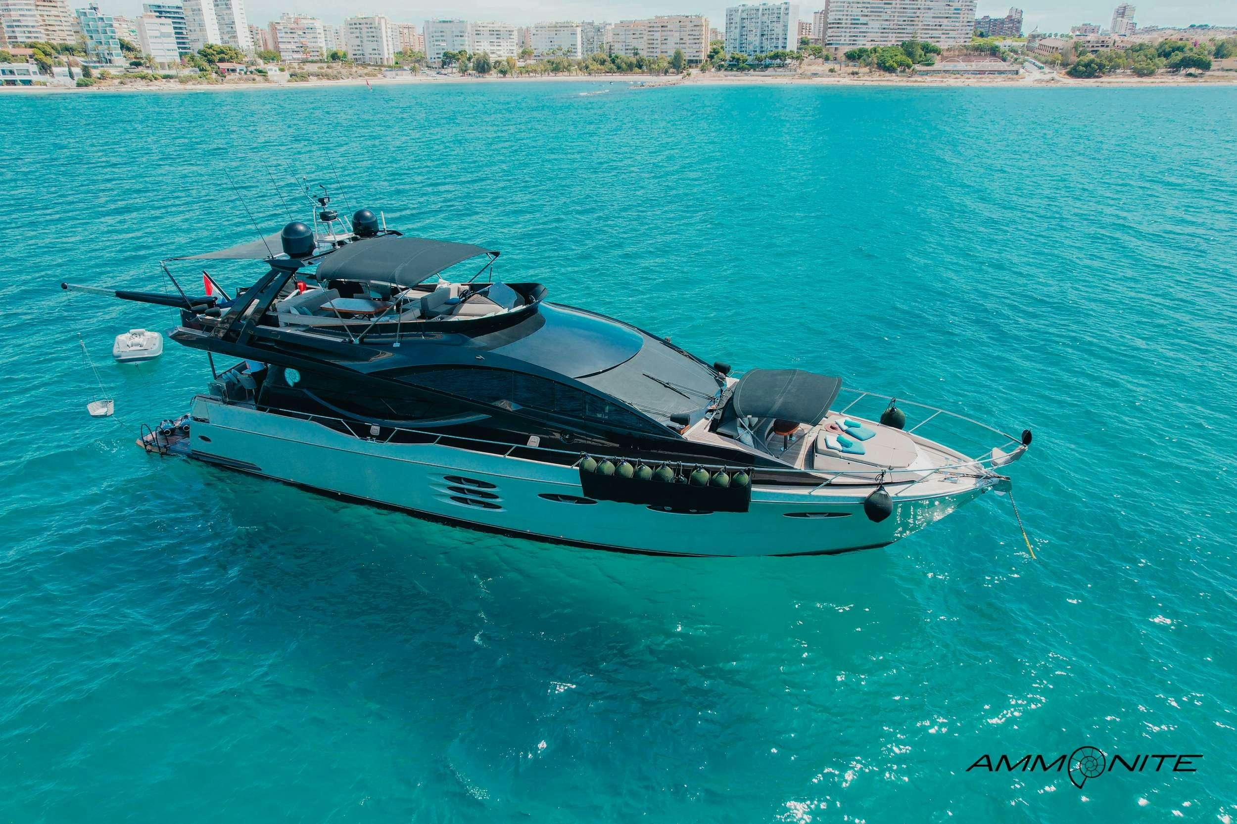 a boat on the water aboard AMMONITE Yacht for Charter