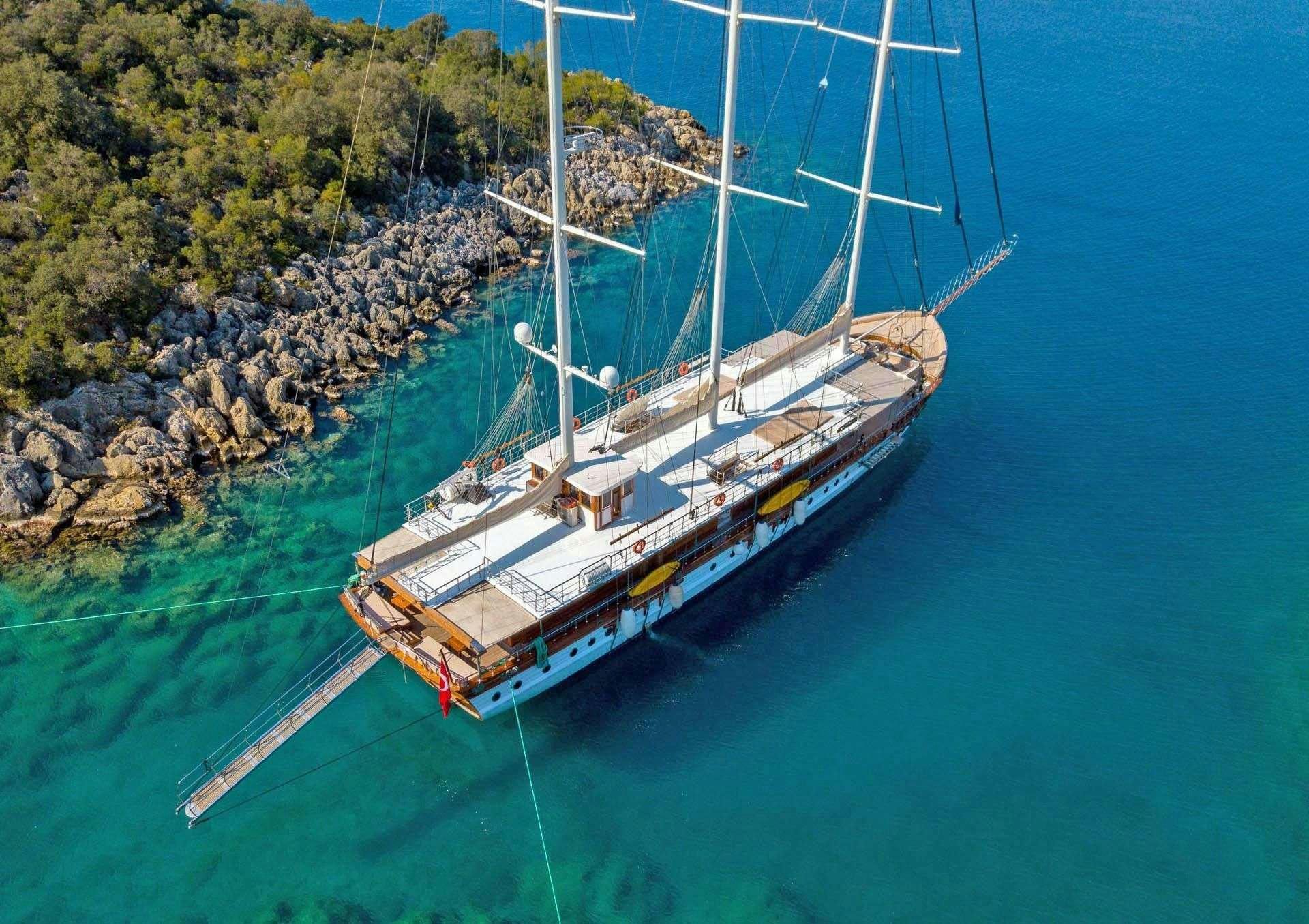 a boat on the water aboard ADMIRAL Yacht for Charter