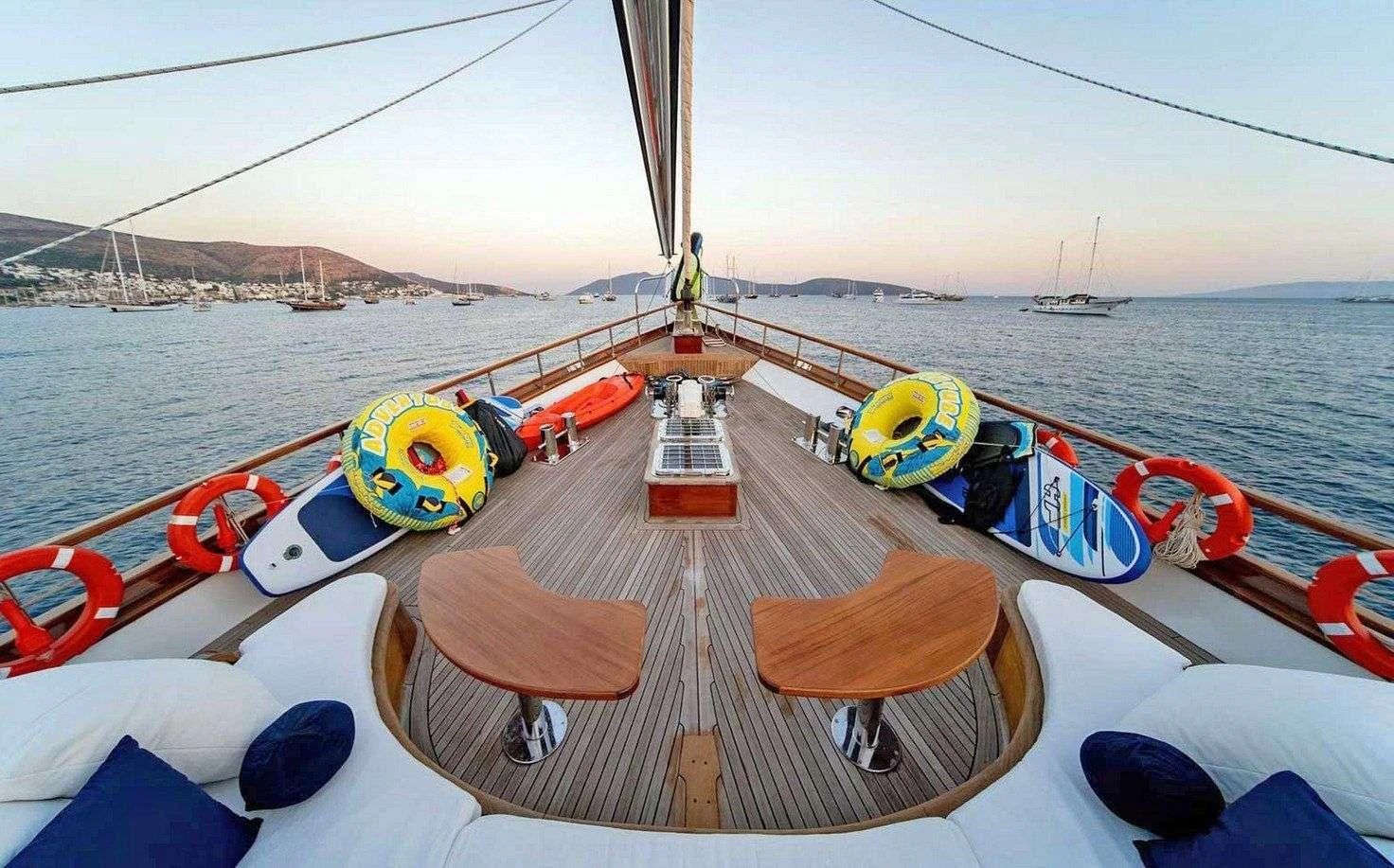 a boat on the water aboard BABYLON Yacht for Charter