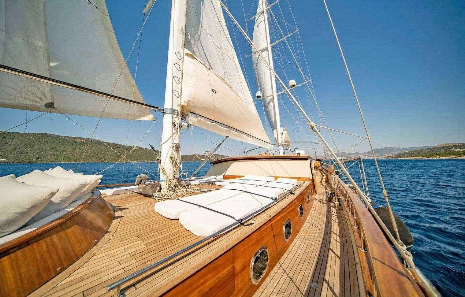 a boat on the water aboard BABYLON Yacht for Charter