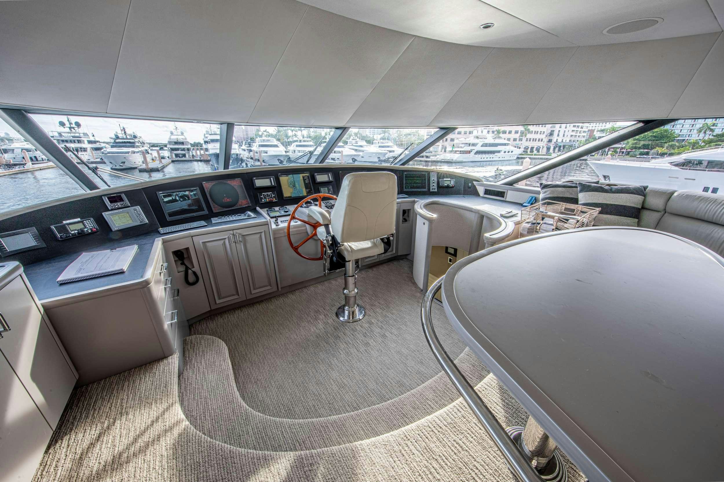 inside of a car aboard SPIRIT Yacht for Charter