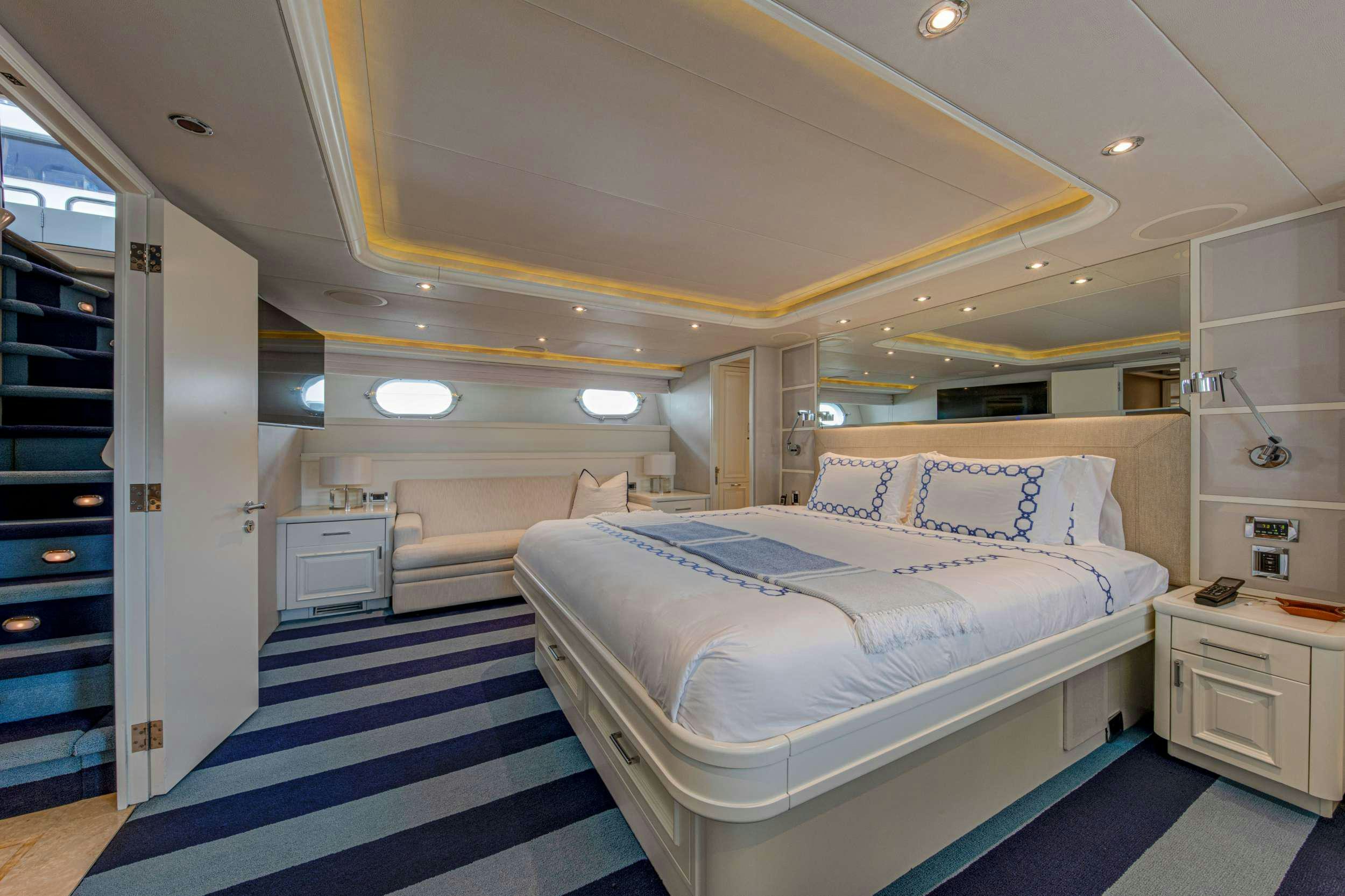 a room with two beds aboard SPIRIT Yacht for Charter