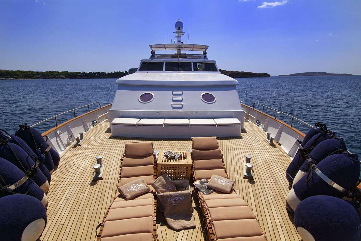 a boat on the water aboard KARMA Yacht for Charter