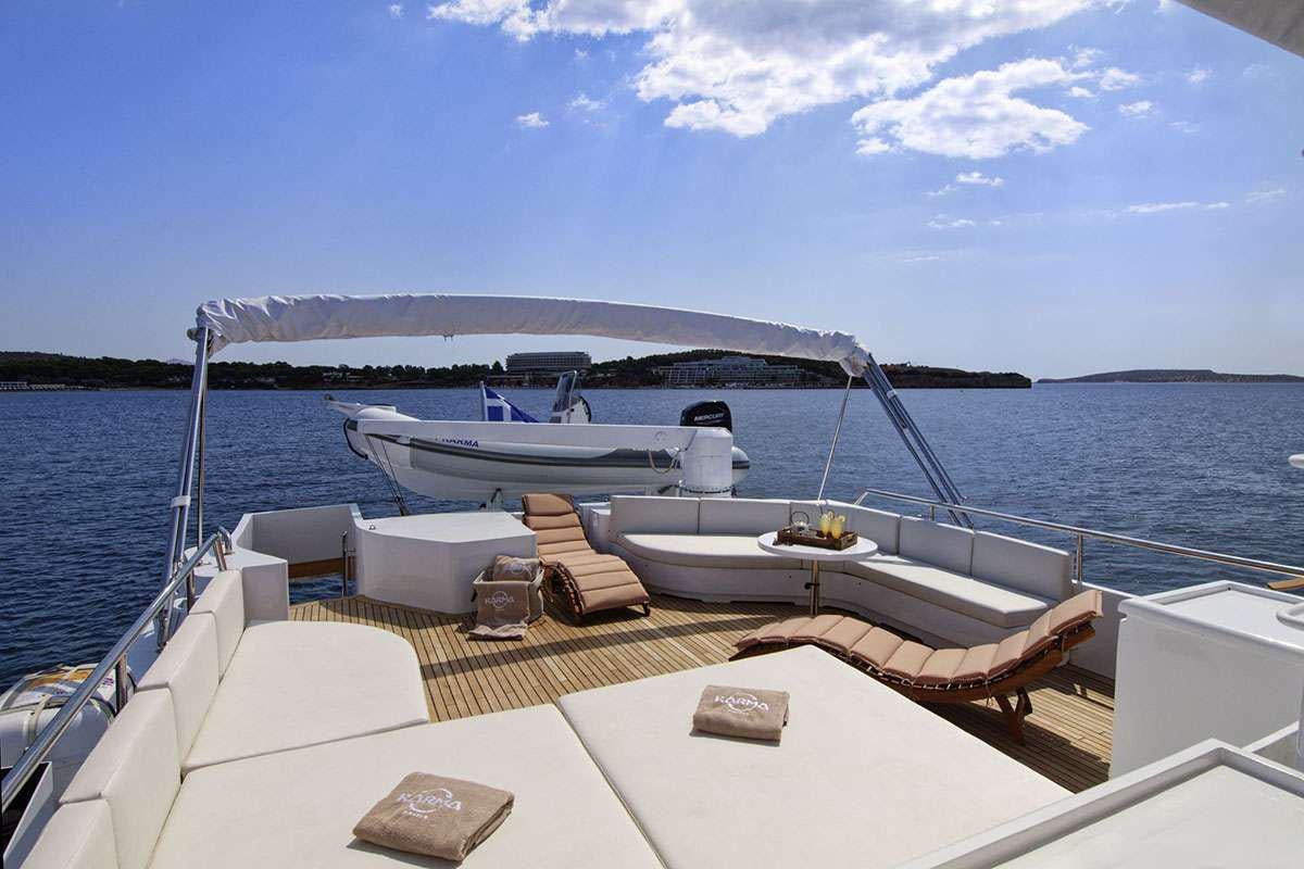 a boat on the water aboard KARMA Yacht for Charter