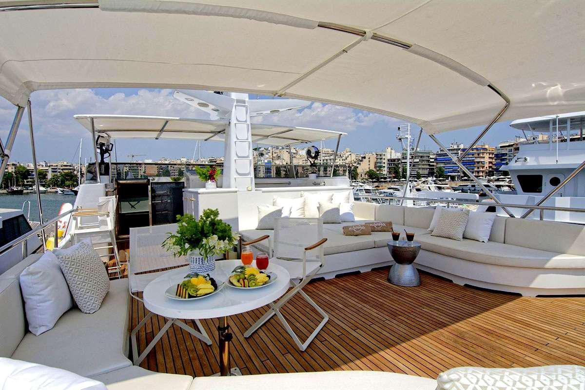 a room with a table and chairs aboard KARMA Yacht for Charter