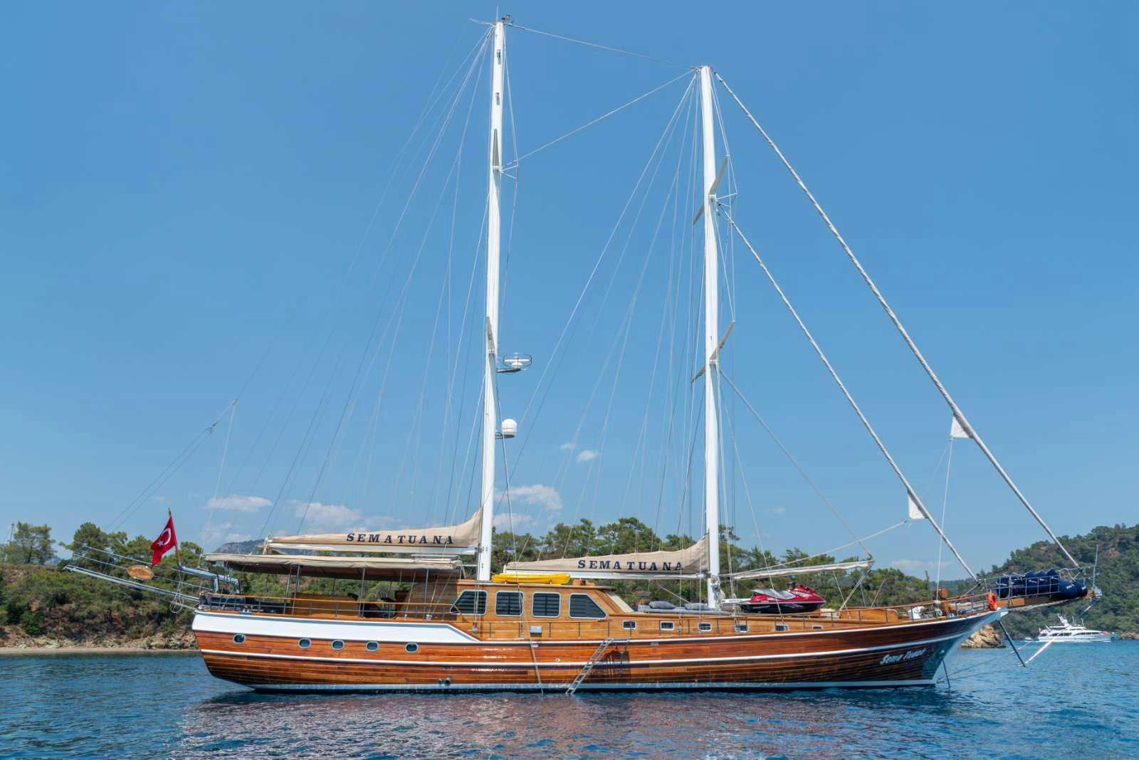 a boat on the water aboard SEMA TUANA Yacht for Charter