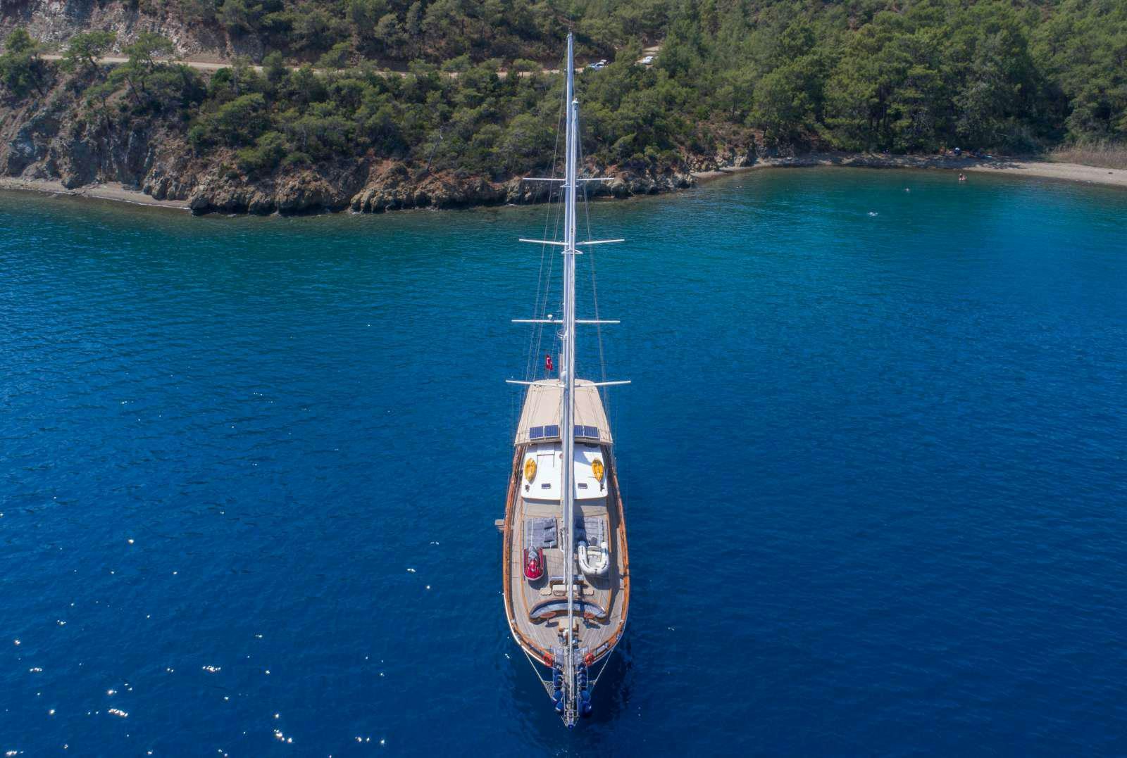 a boat sailing on the water aboard SEMA TUANA Yacht for Charter