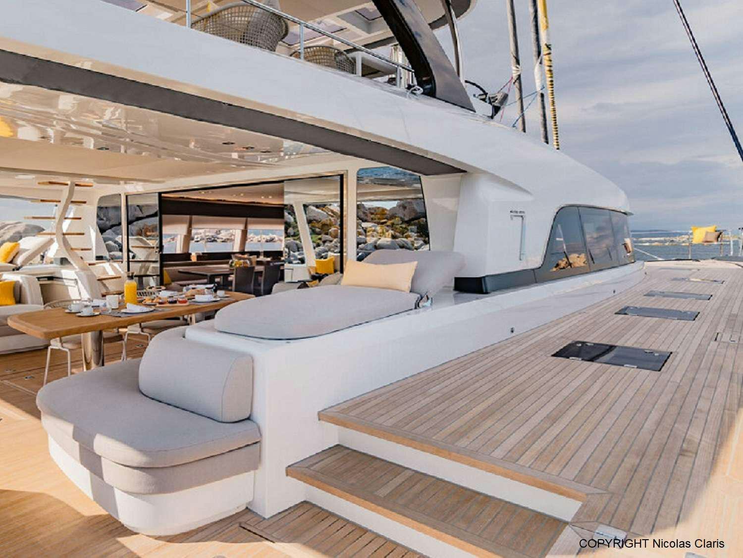 a boat on the water aboard KAJIKIA Yacht for Charter