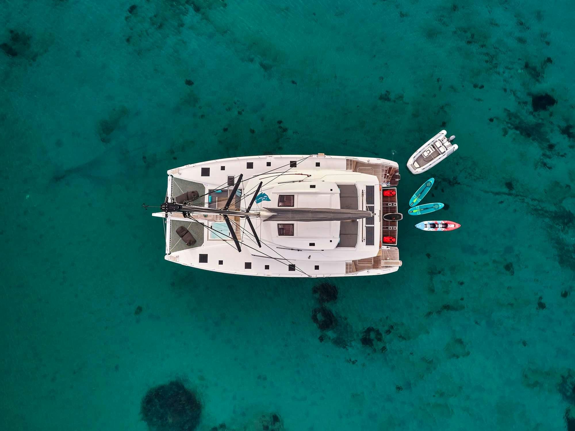 a boat in the water aboard DOLLY Yacht for Charter