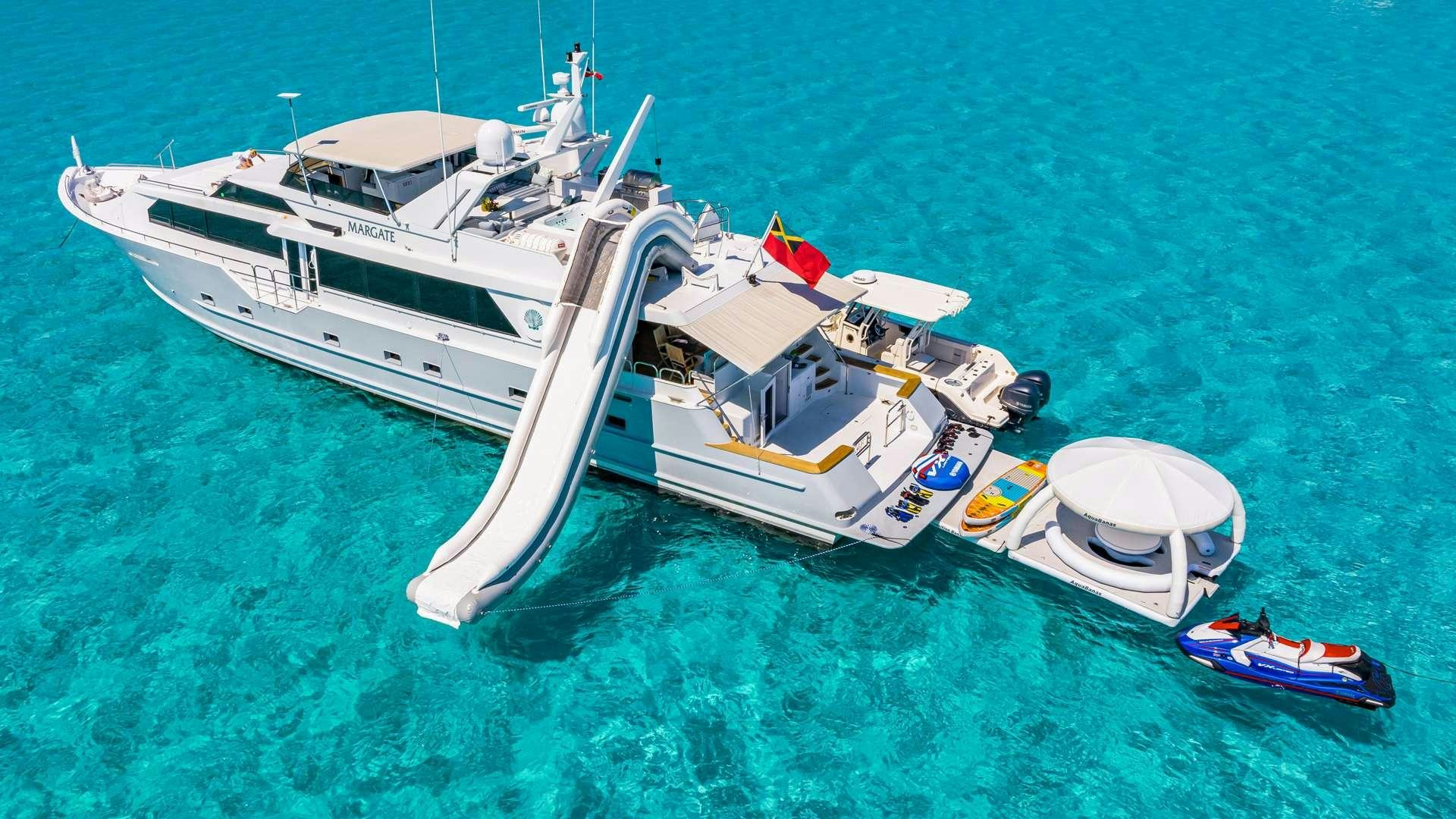 a boat in the water aboard WHITE PEARL Yacht for Charter