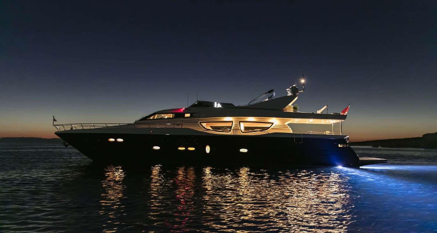 a boat on the water aboard MYTHOS Yacht for Charter