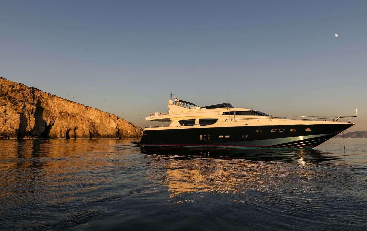a boat on the water aboard MYTHOS Yacht for Charter