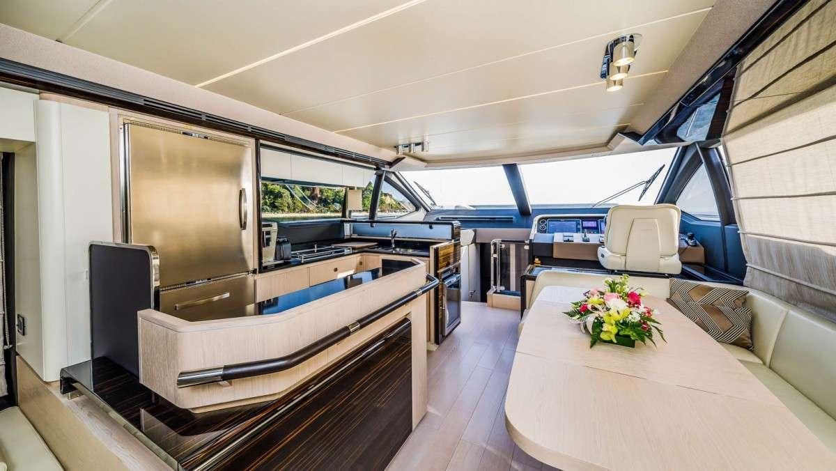 a large open modern office aboard KARAT II Yacht for Charter