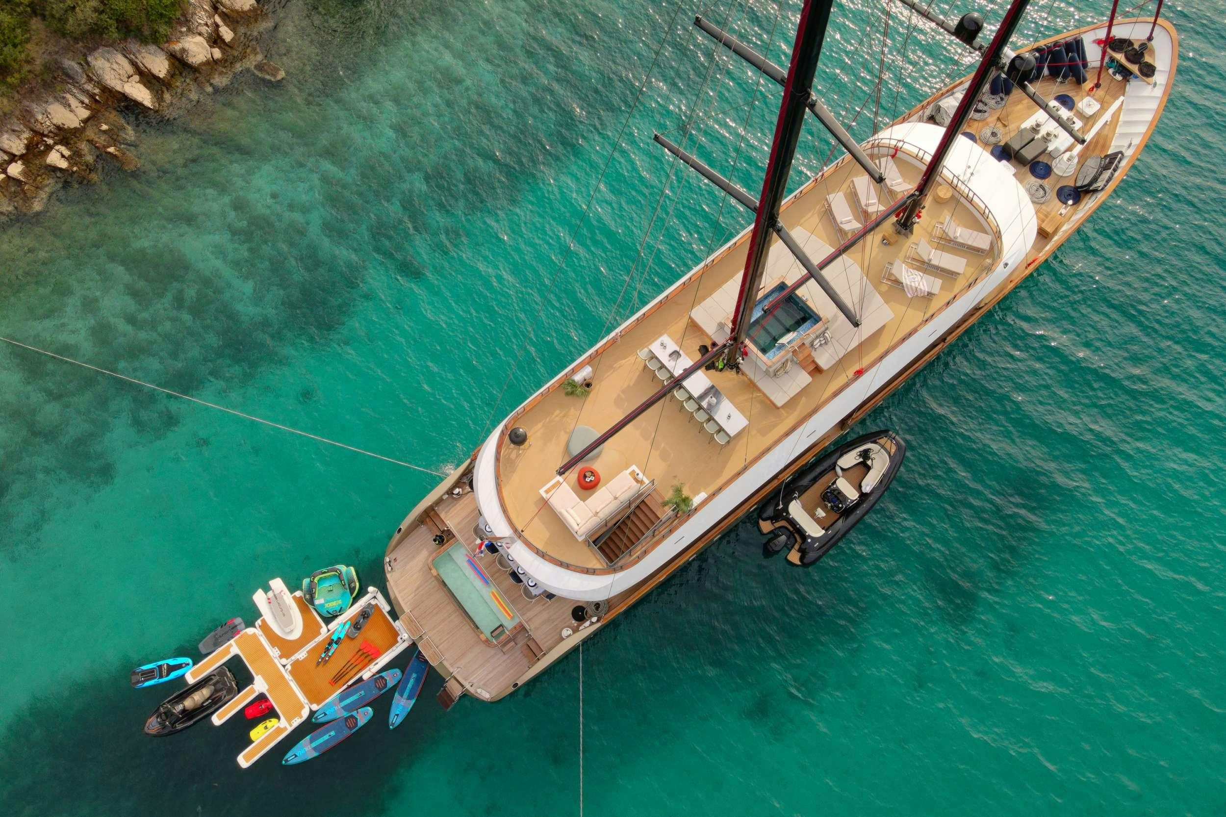 a boat on the water aboard ANETTA Yacht for Charter