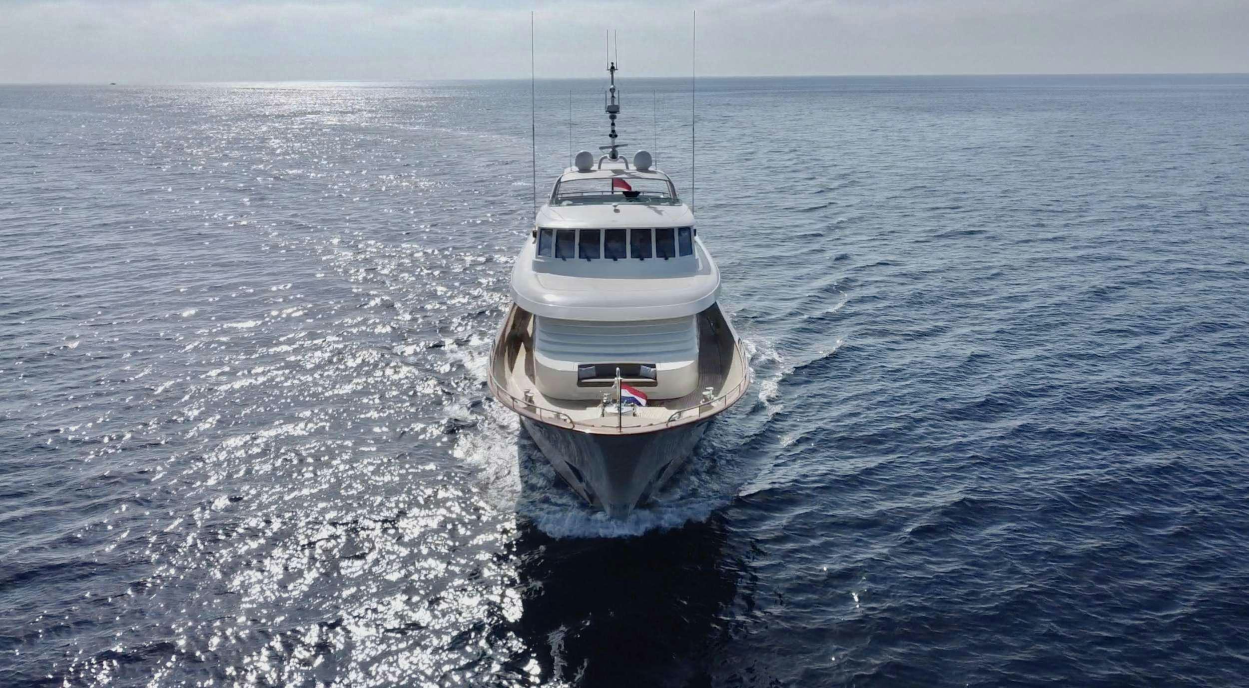 a boat in the water aboard ORIZZONTE Yacht for Charter