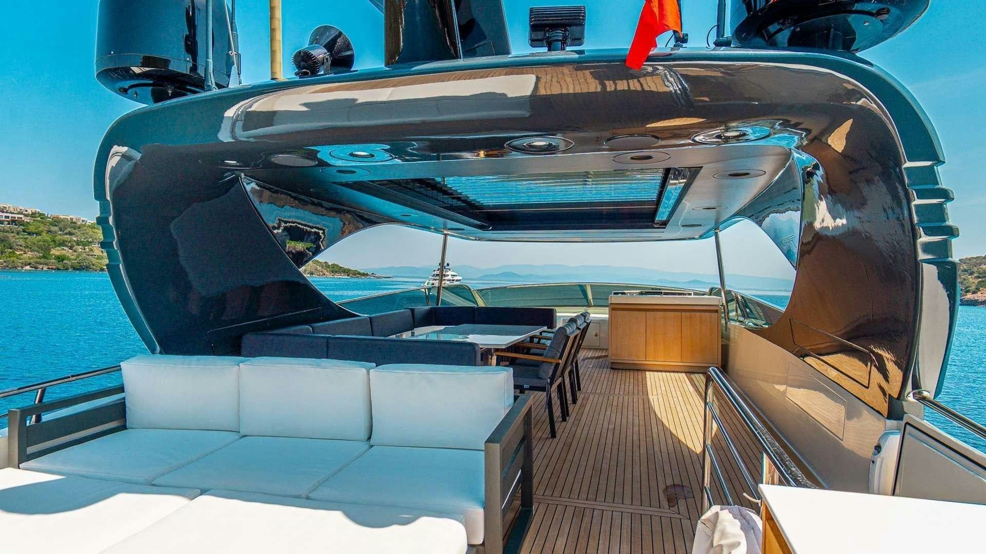 the inside of a boat aboard LIBERATA Yacht for Charter