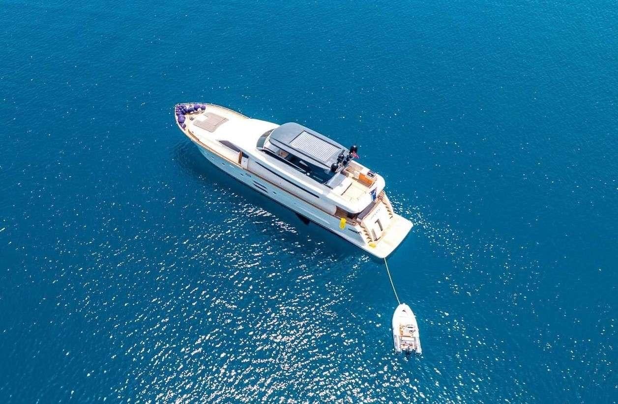 a boat in the water aboard LIBERATA Yacht for Charter