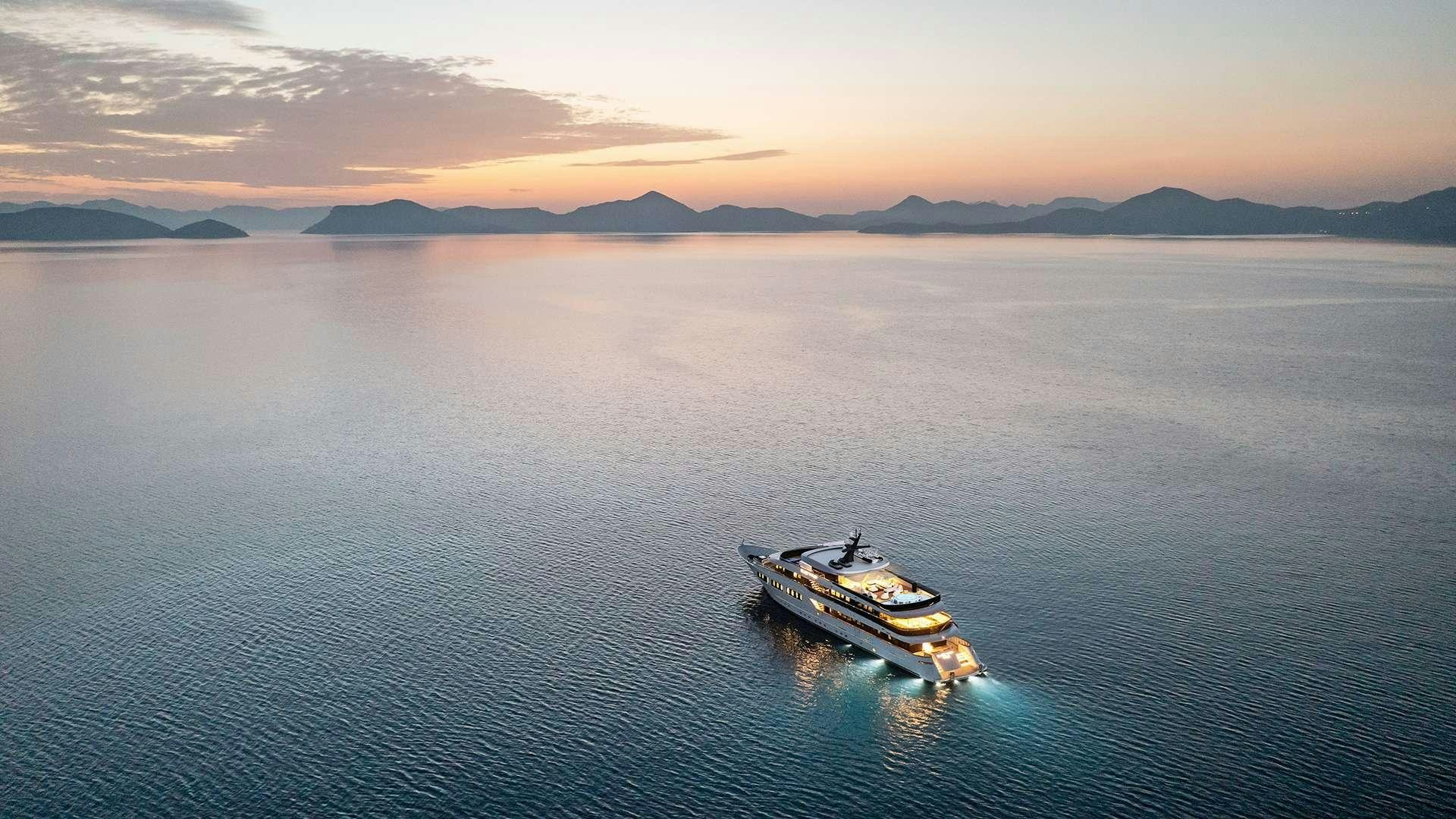 a boat in the water aboard BLACK SWAN Yacht for Charter