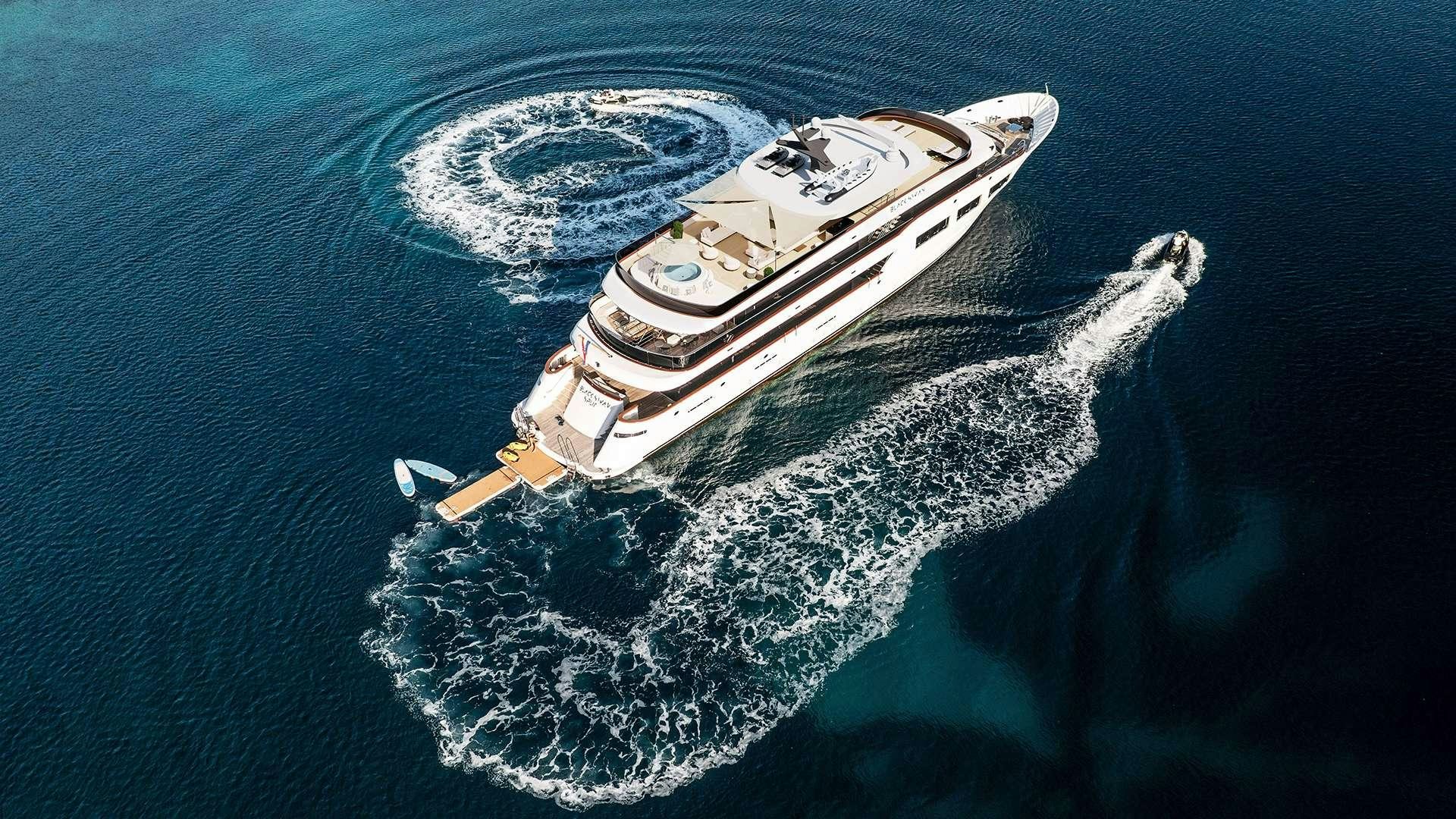 a satellite in the water aboard BLACK SWAN Yacht for Charter