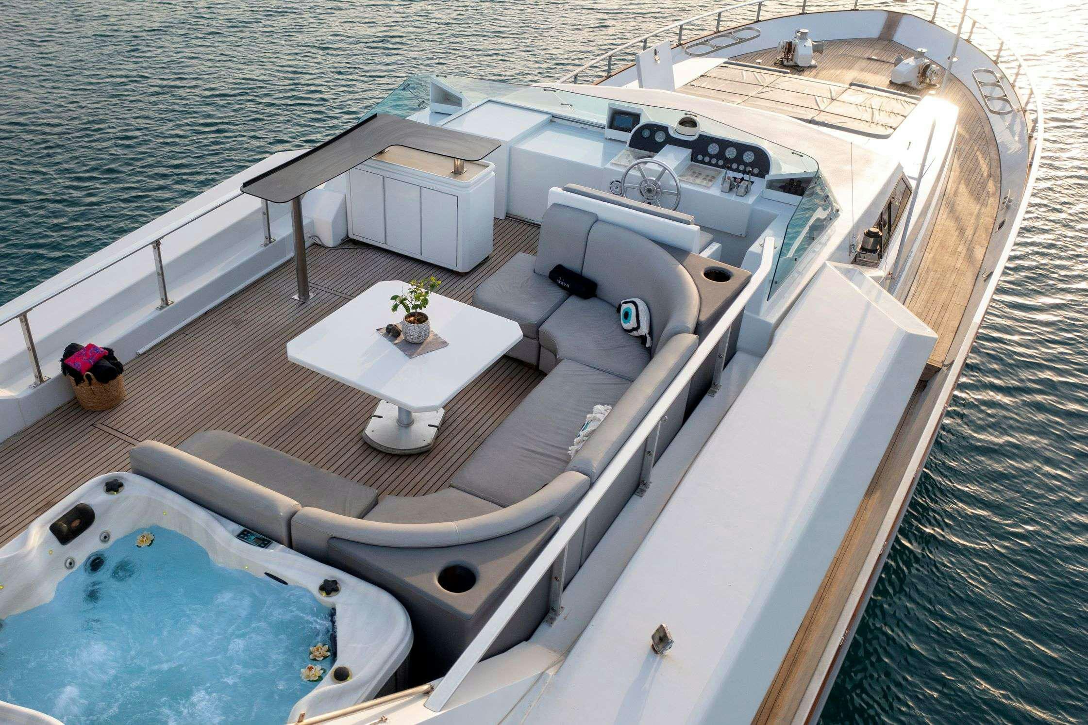 a boat on the water aboard SHIVA Yacht for Charter