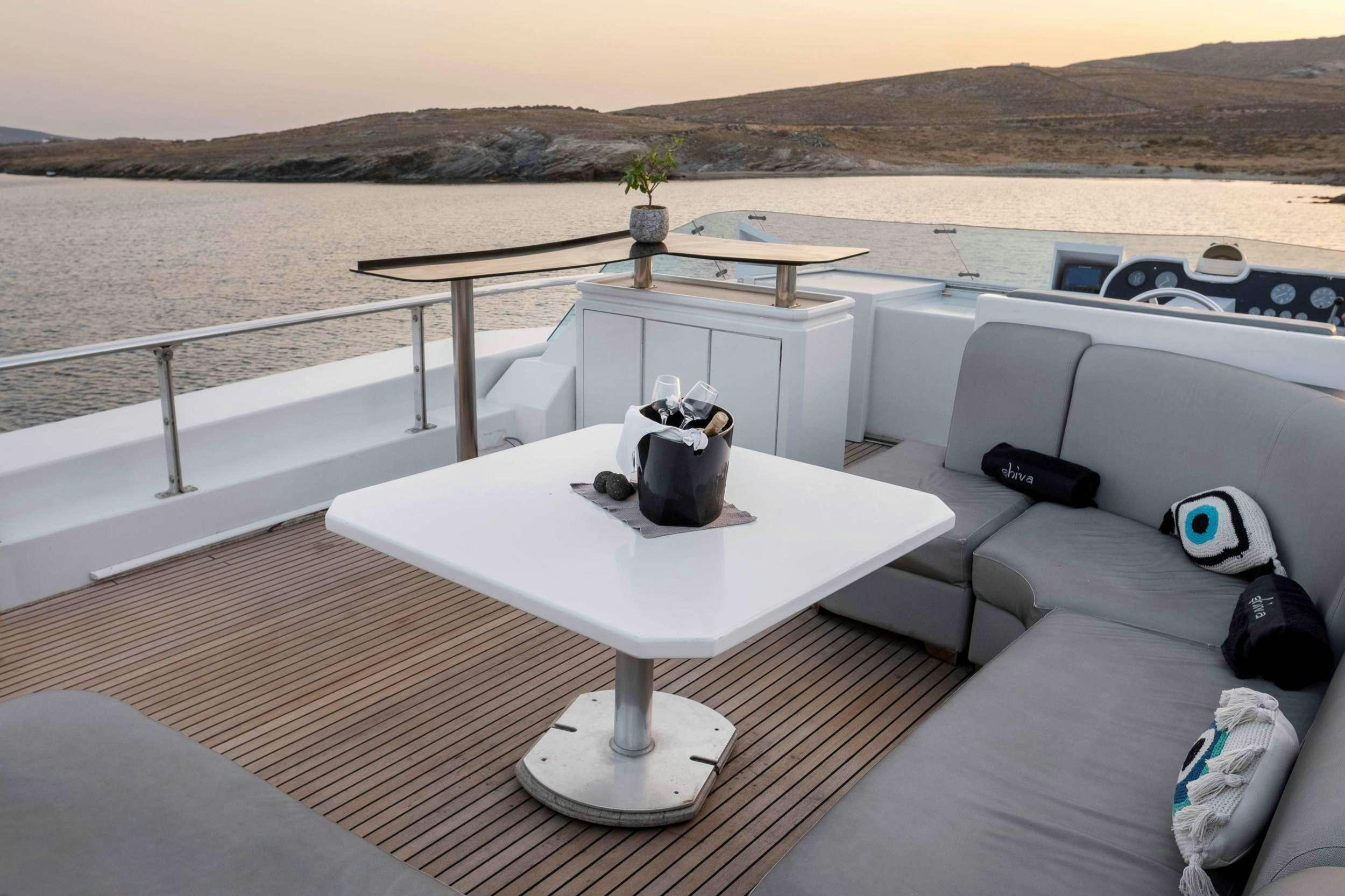 a boat on a body of water aboard SHIVA Yacht for Charter
