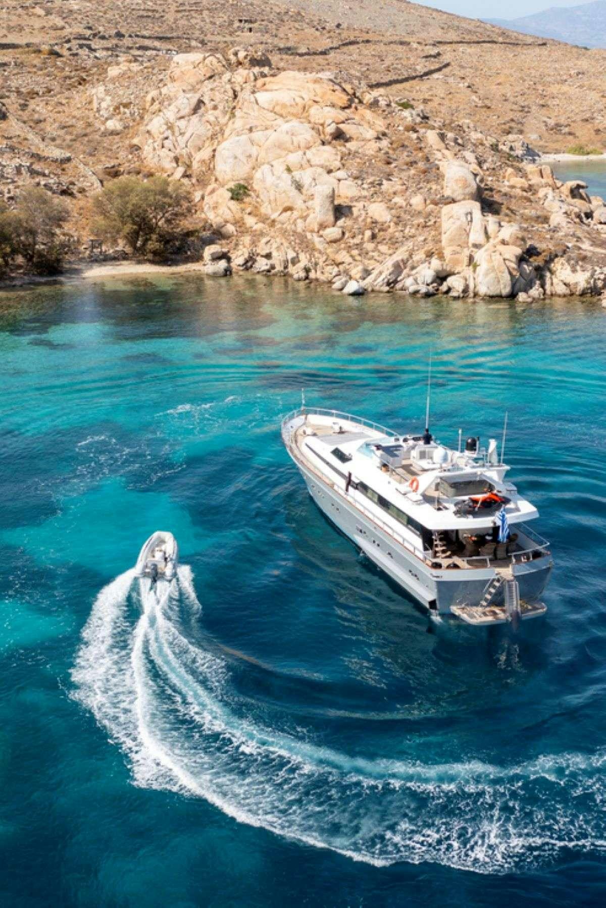 a boat sailing on the sea aboard SHIVA Yacht for Charter