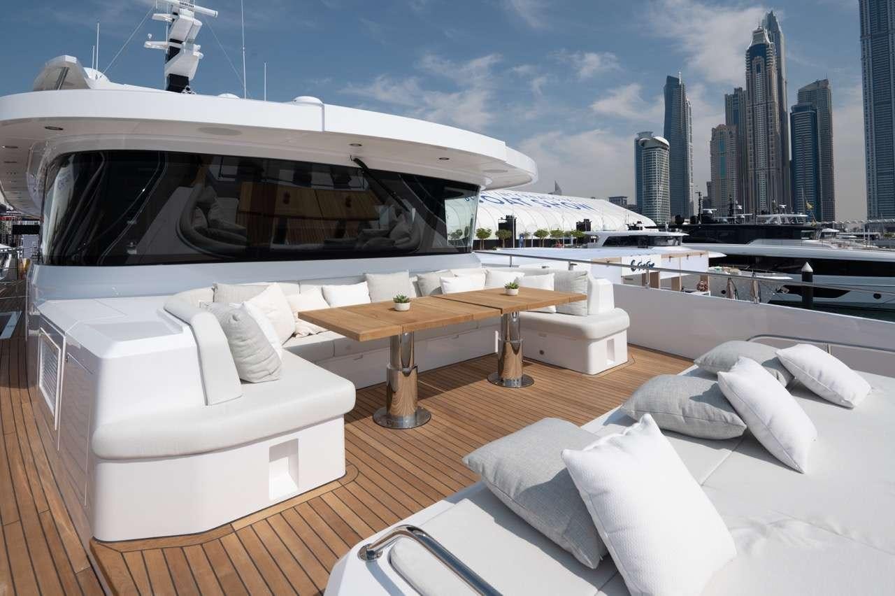 a boat on a deck aboard OLIVIA Yacht for Charter