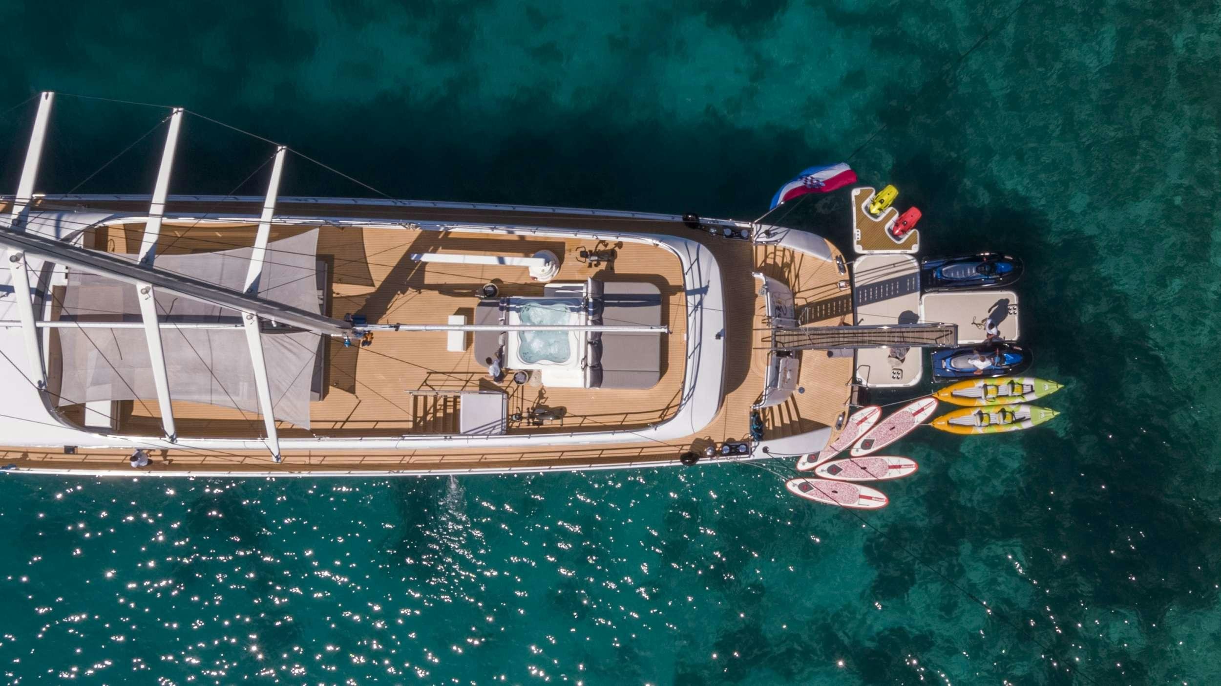 a satellite over a body of water aboard M/S AURUM SKY Yacht for Charter