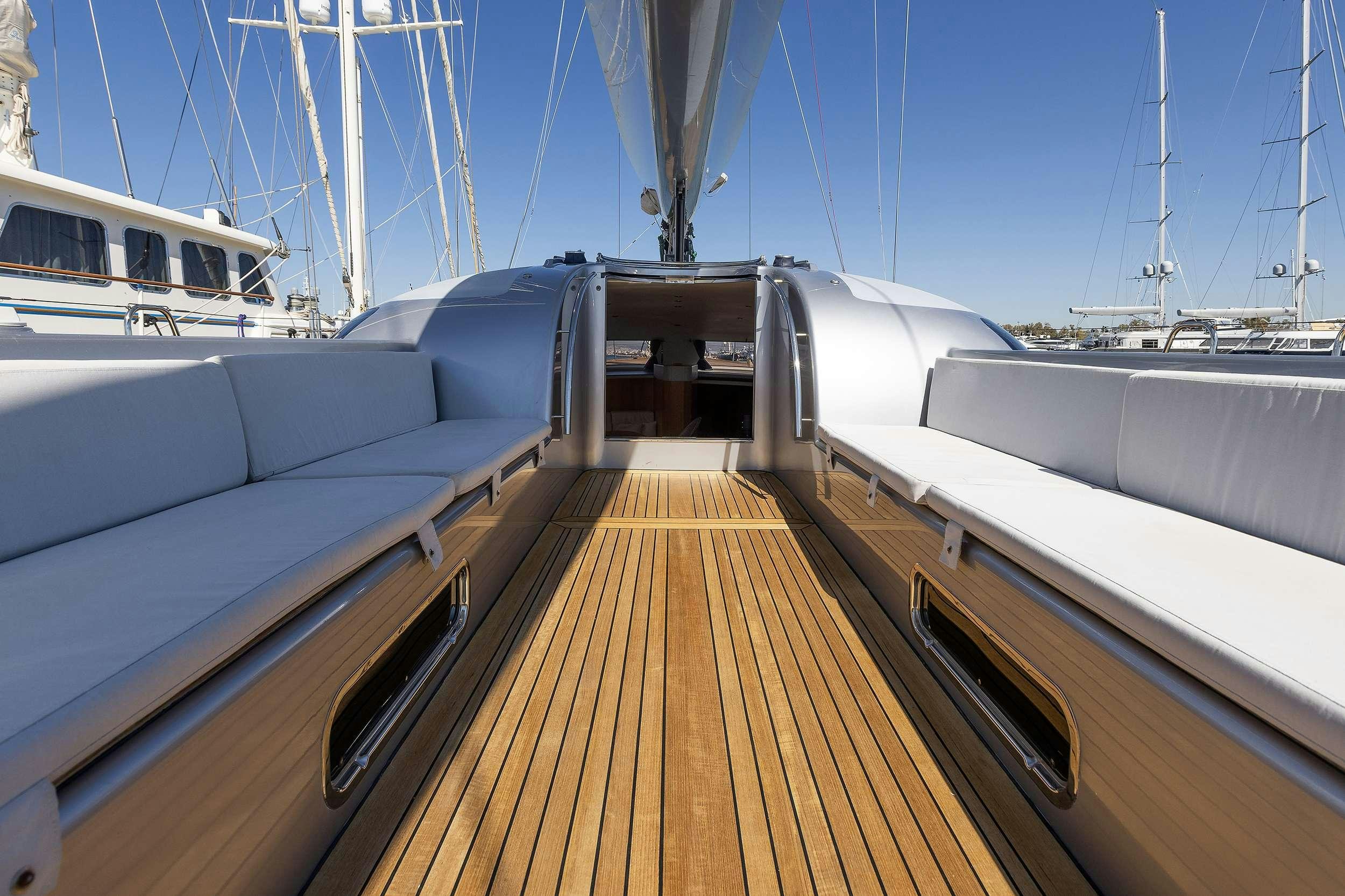 a deck of a boat aboard MELITI Yacht for Charter