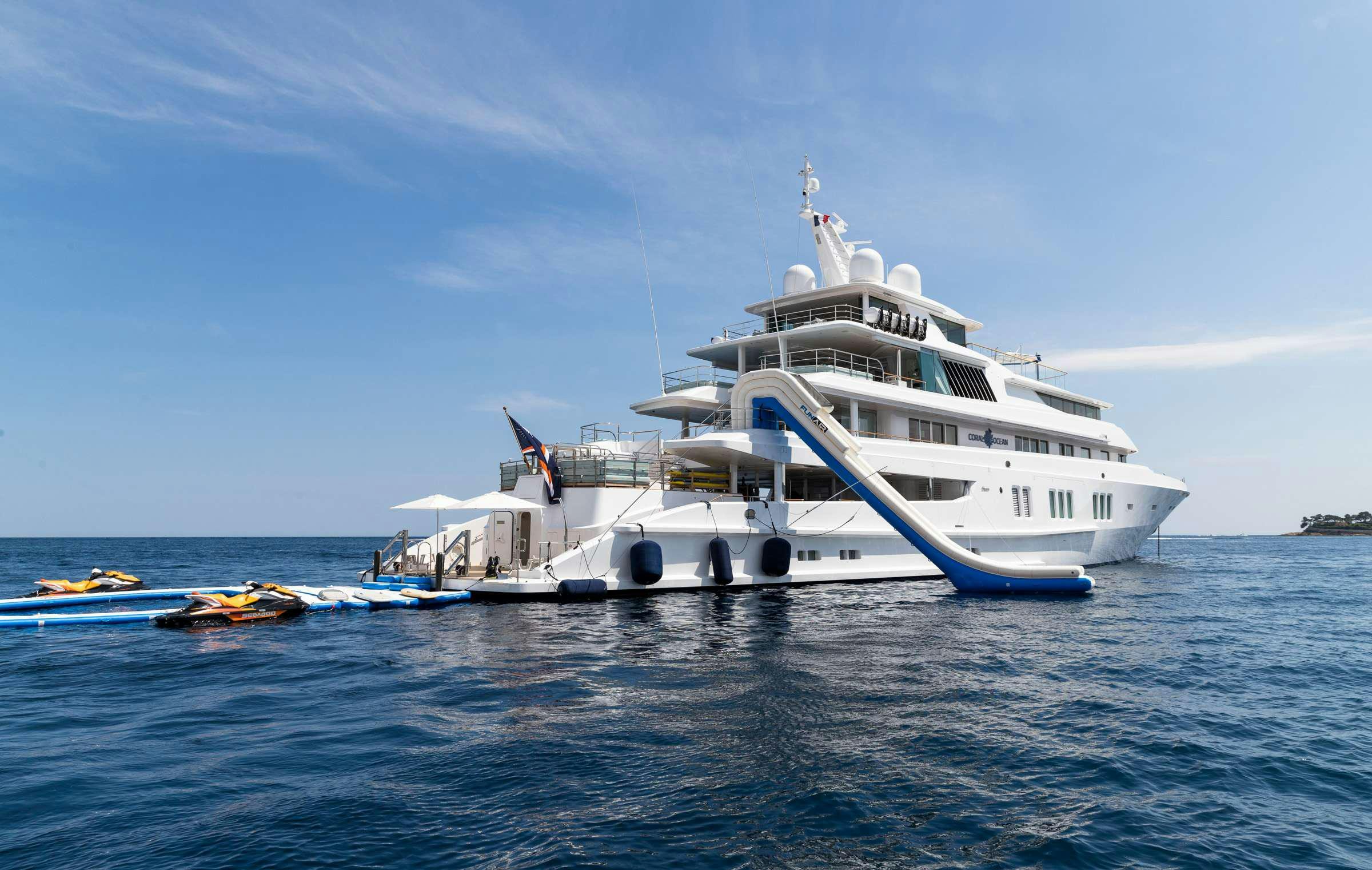 a boat in the water aboard CORAL OCEAN Yacht for Charter