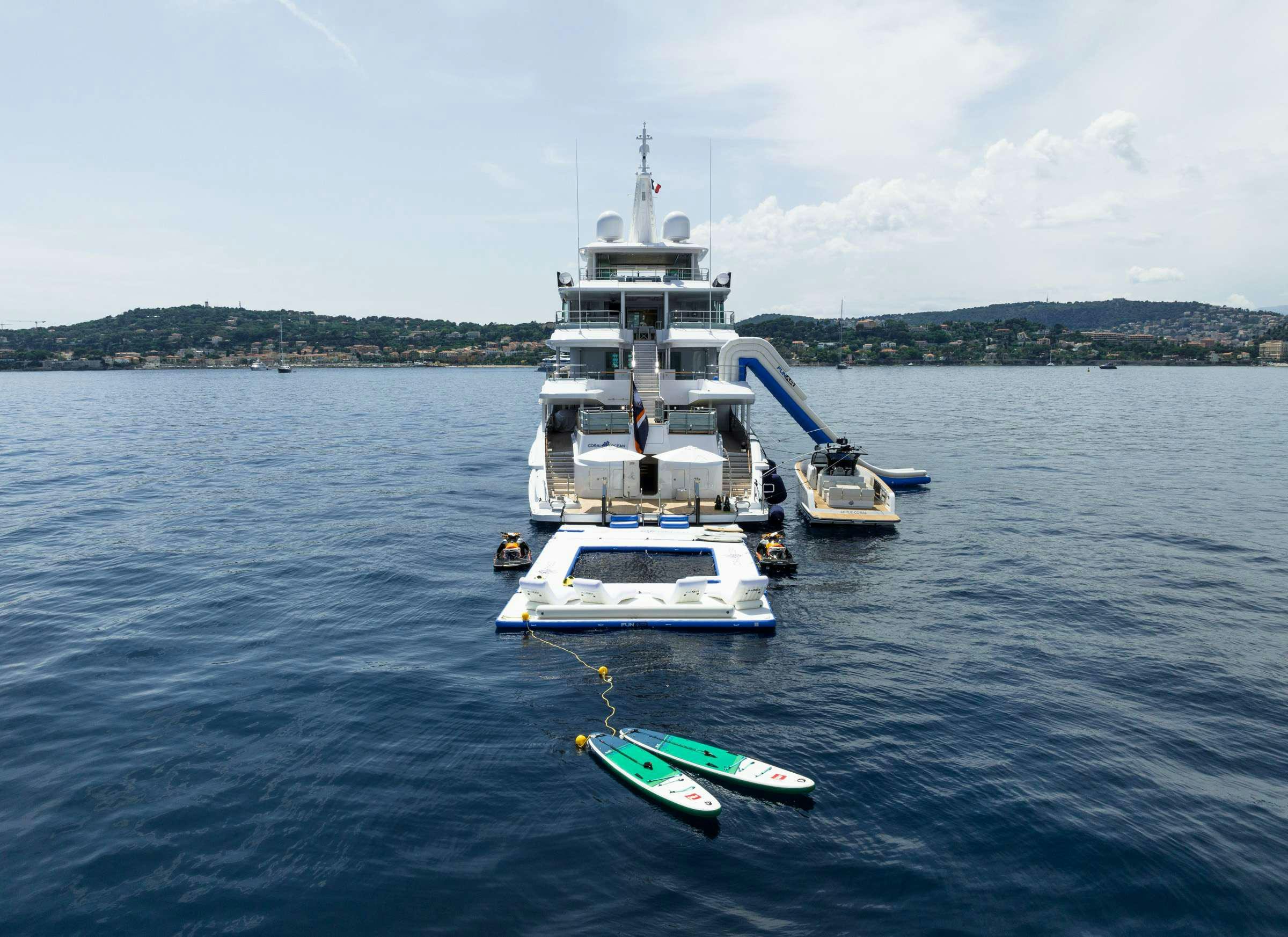 a boat on the water aboard CORAL OCEAN Yacht for Charter
