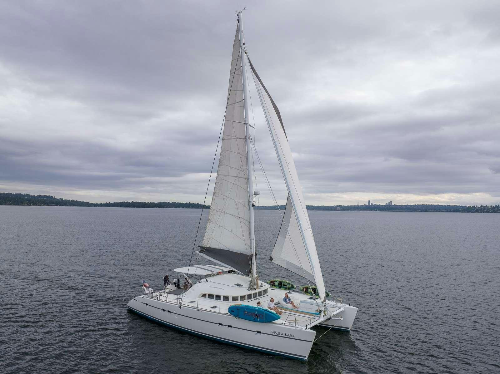 a sailboat on the water aboard TABULA RASA Yacht for Charter