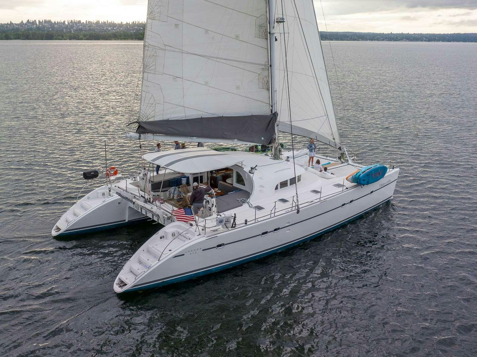 a boat on the water aboard TABULA RASA Yacht for Charter