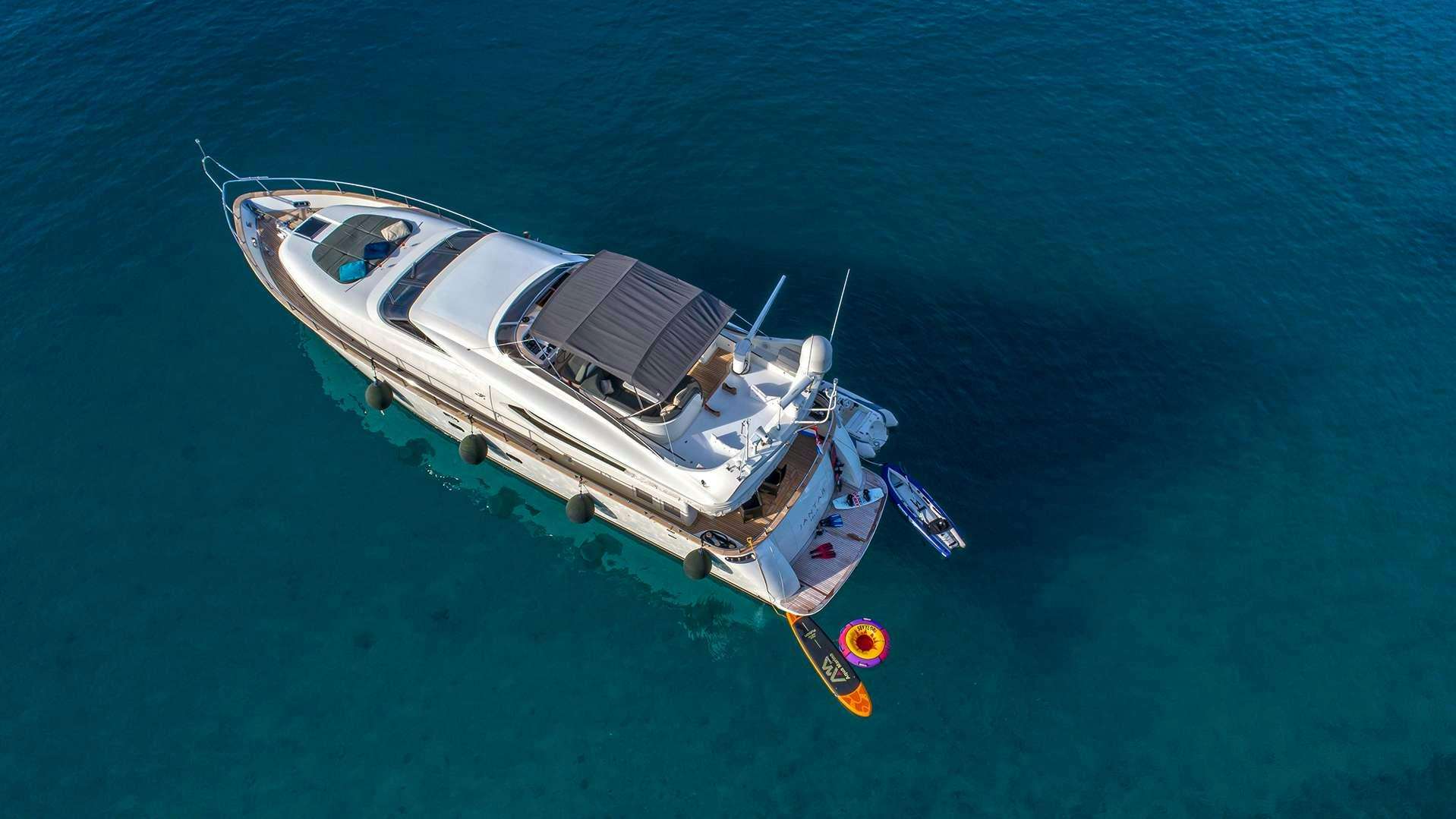 a boat in the water aboard JANTAR Yacht for Charter